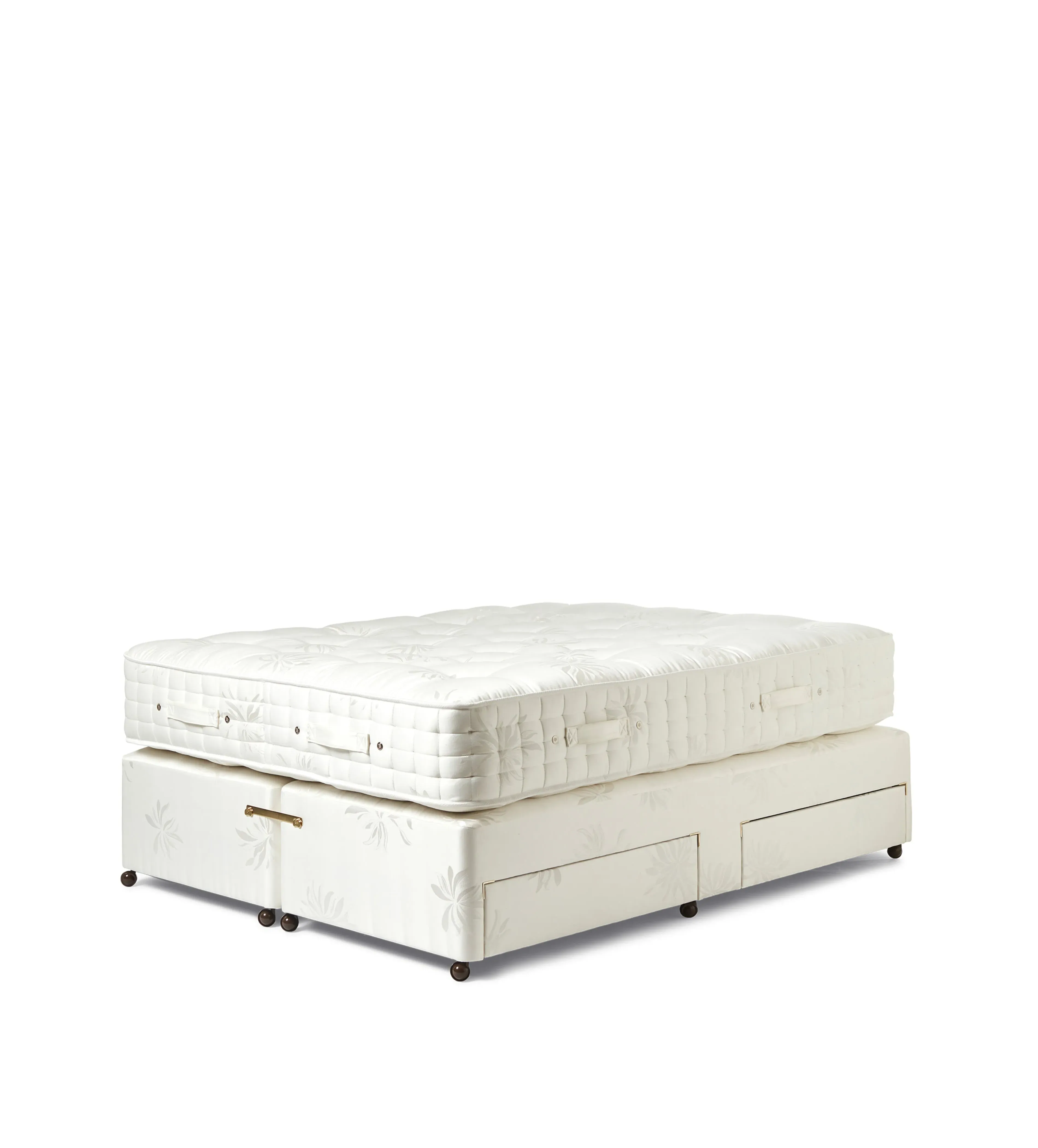 Super King Divan Bed Base with Drawers - White