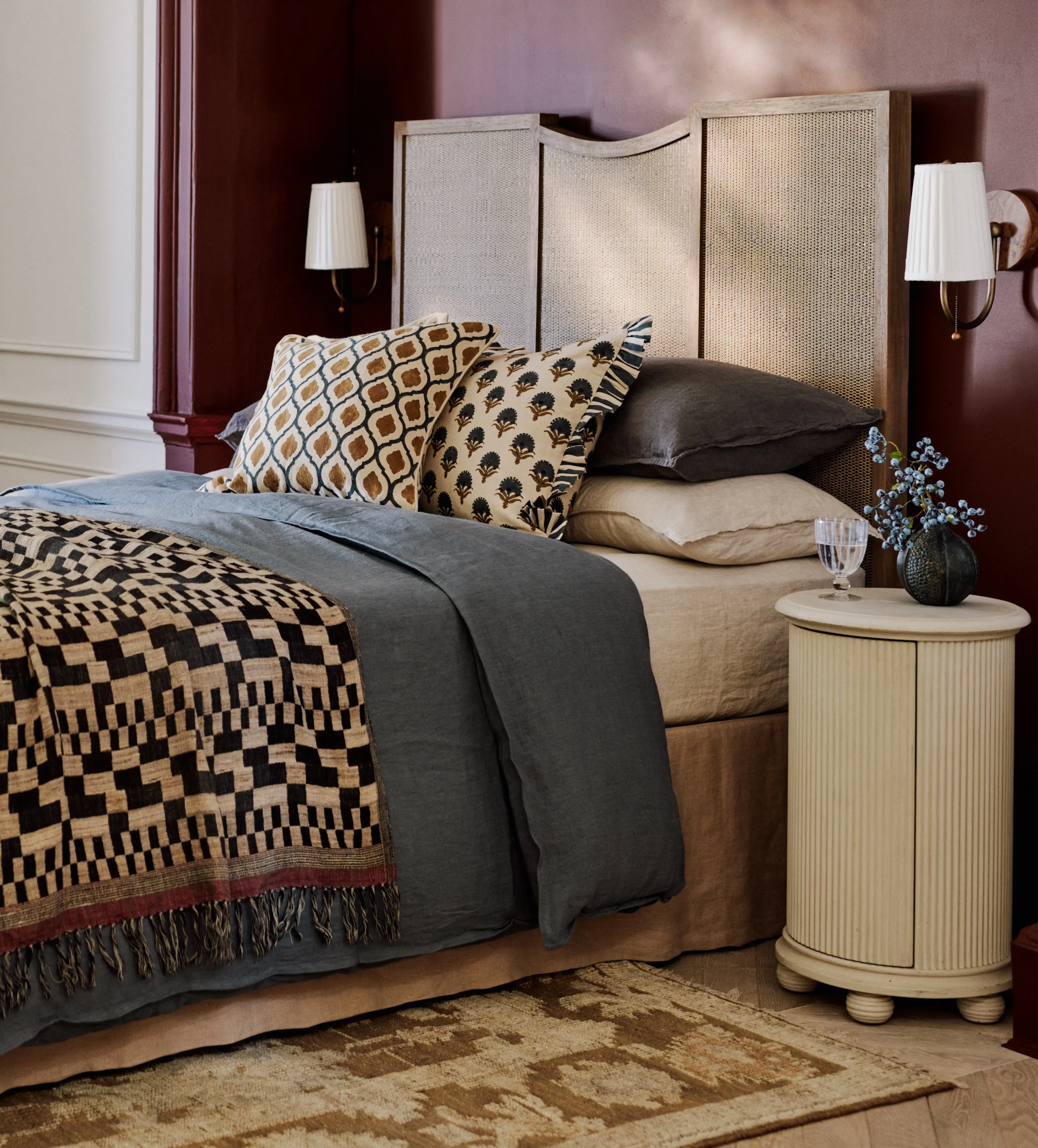 Super King Headboard - Natural, Mindi Wood