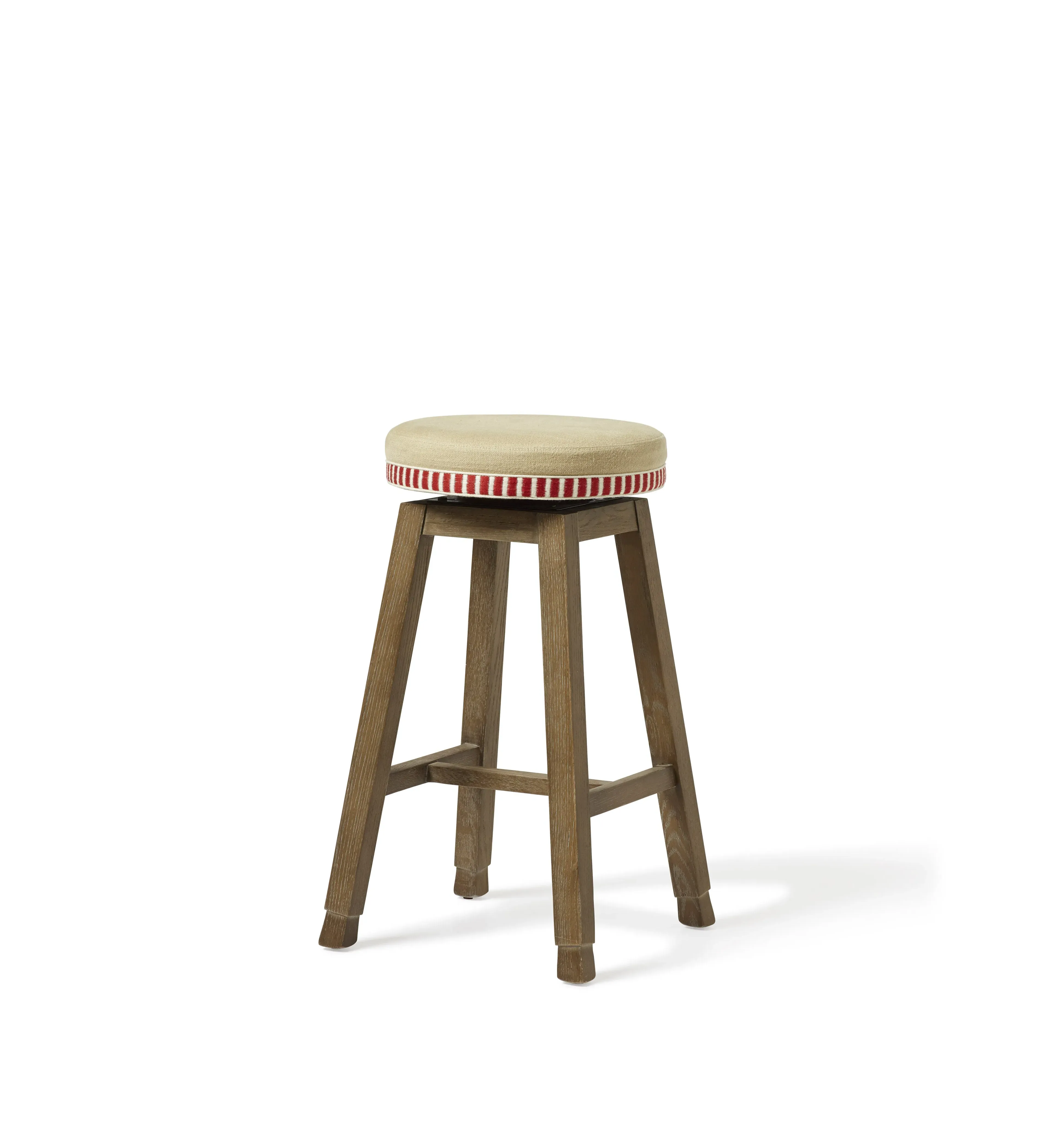 Swivel Bar Stool with Hoof Feet - Hemp, Linen image