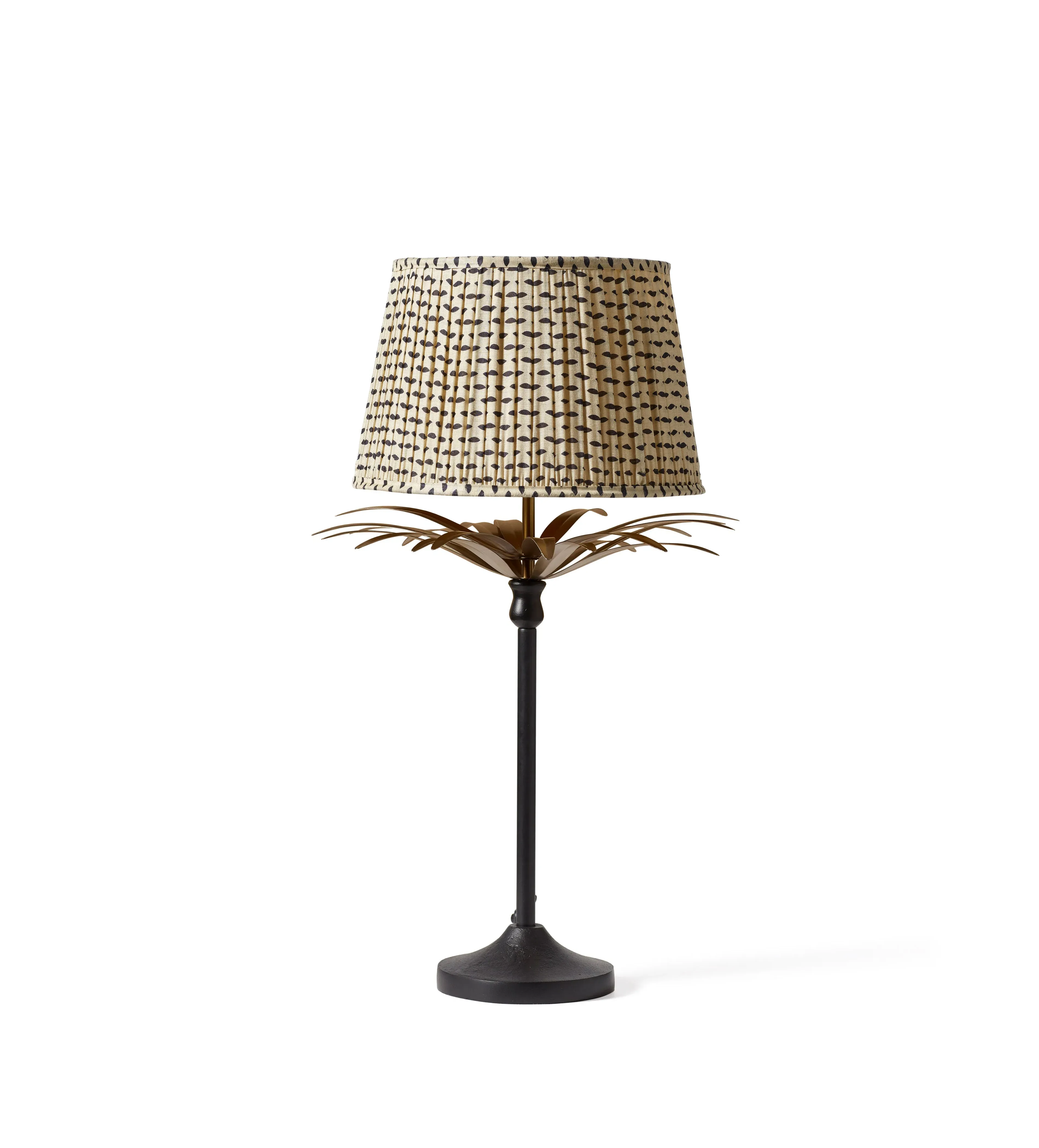 Table Lamp with Brass Leaves - Black/Gold image