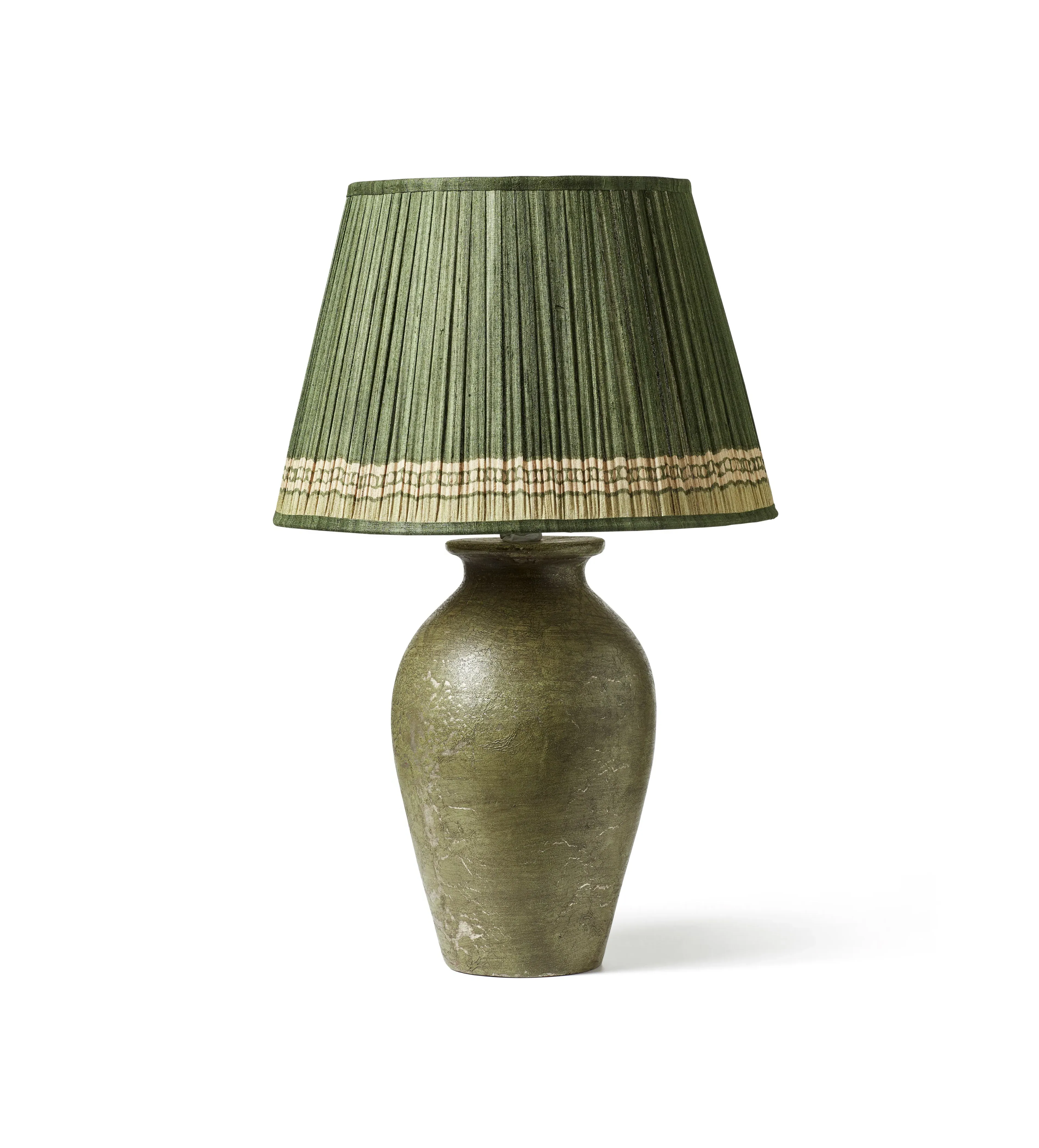Table Lamp with Distressed Finish - Green, Terracotta image