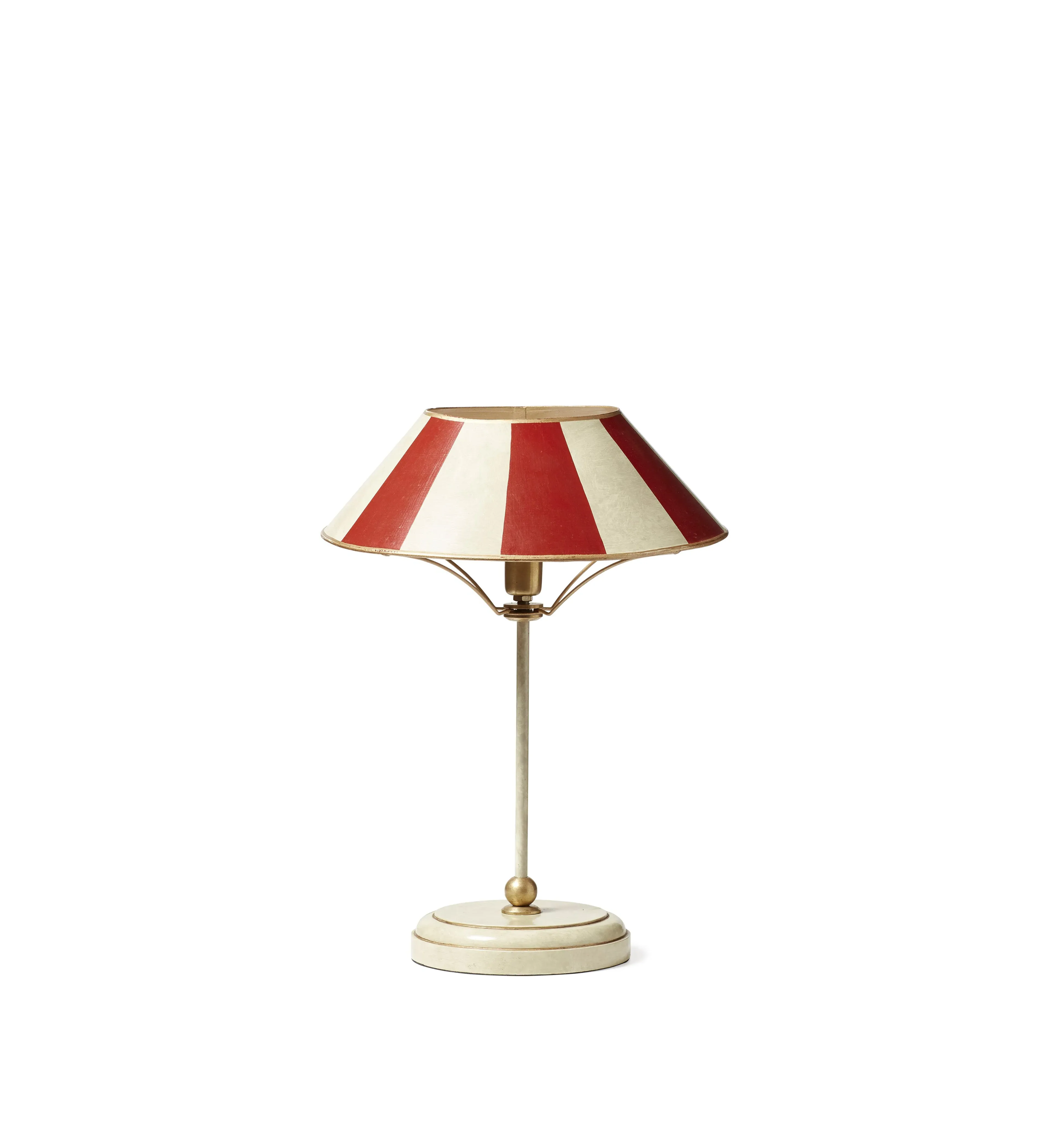 Table Lamp with Metal Shade - Red, Brass