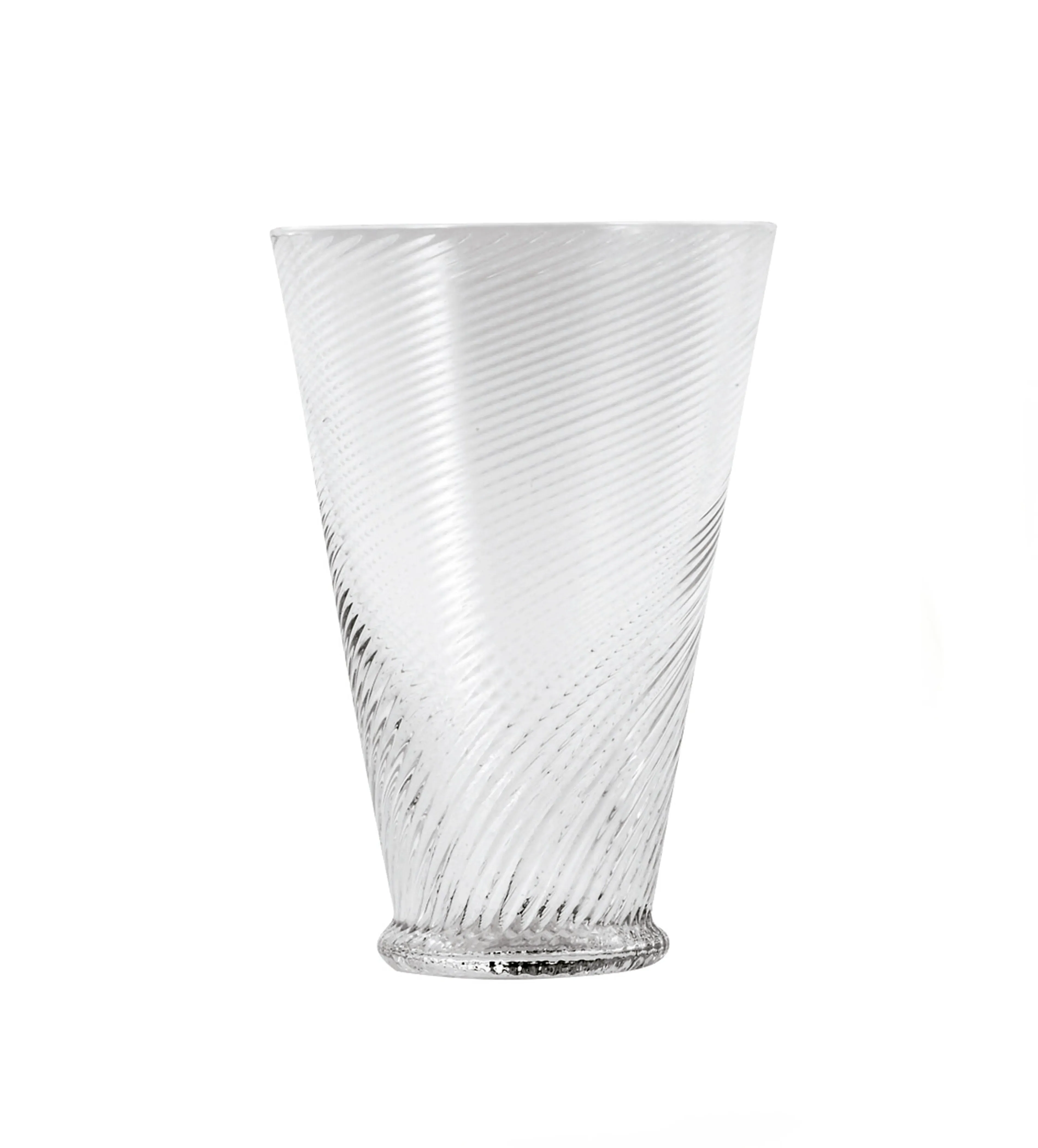 Tall Glass Tumblers Set of 4 - Clear, Twisted