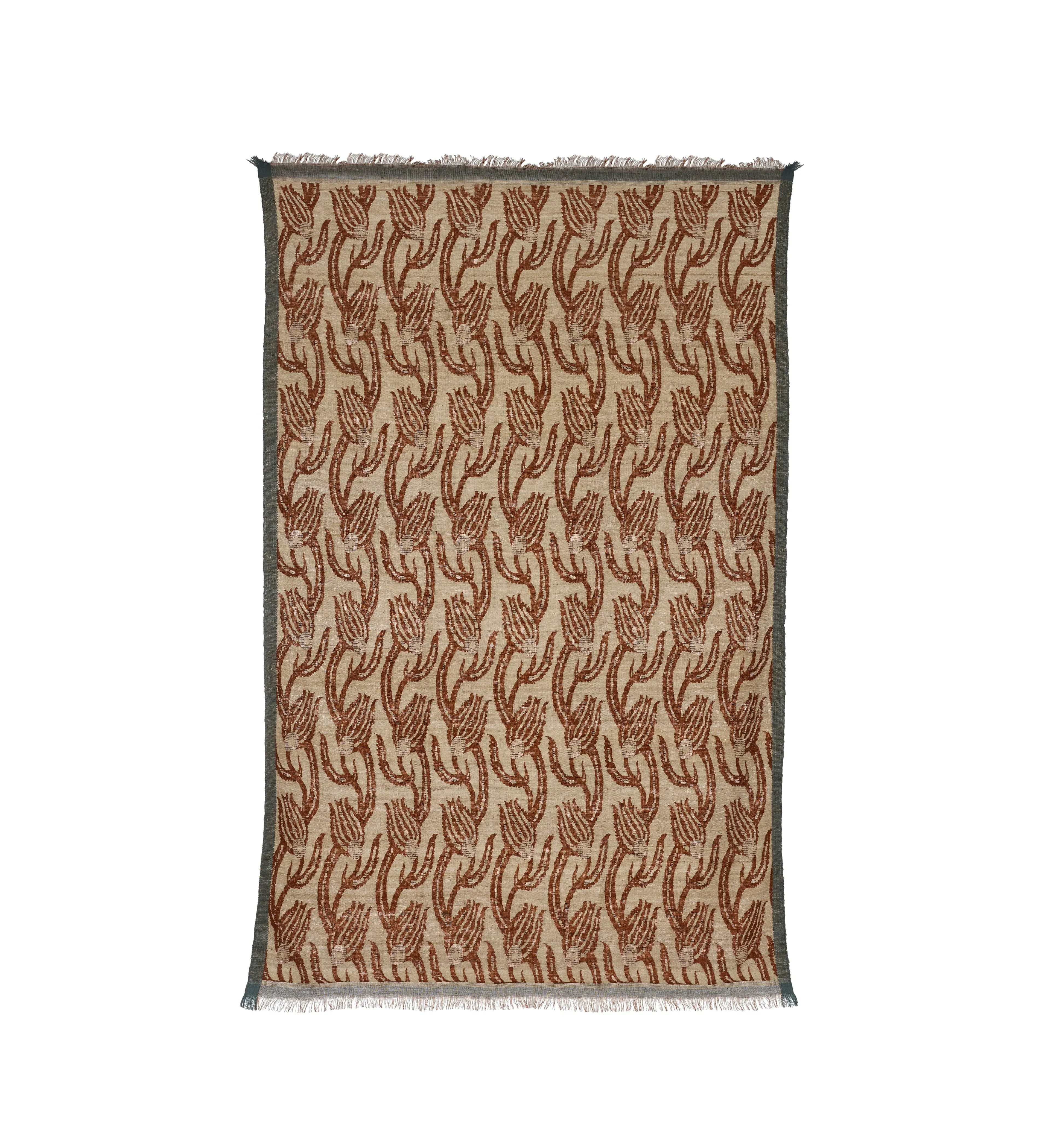 Throw with Fringe Detail - Red, Silk Cotton