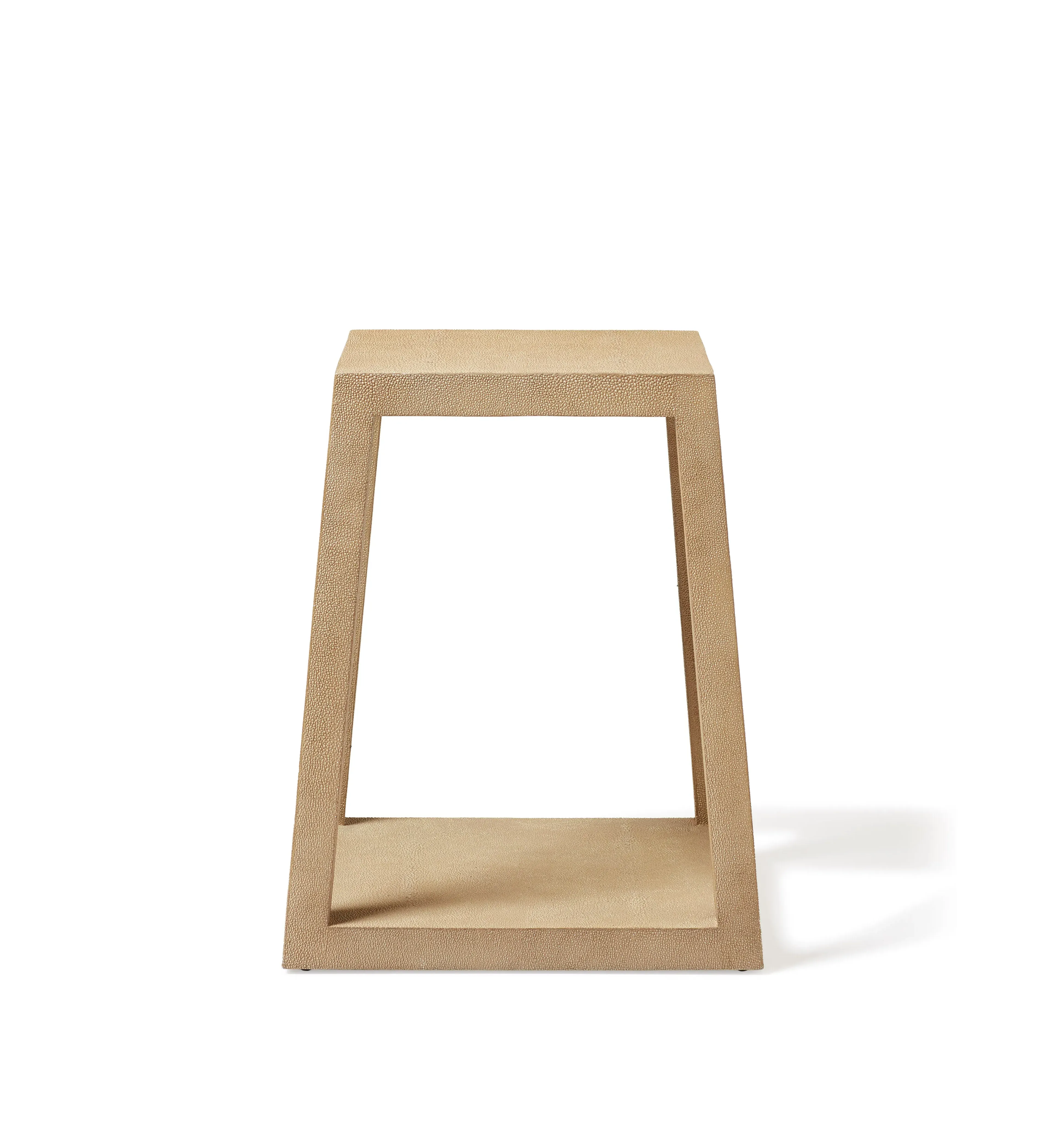 Trapezium Side Table - Oatmeal, Faux Shagreen