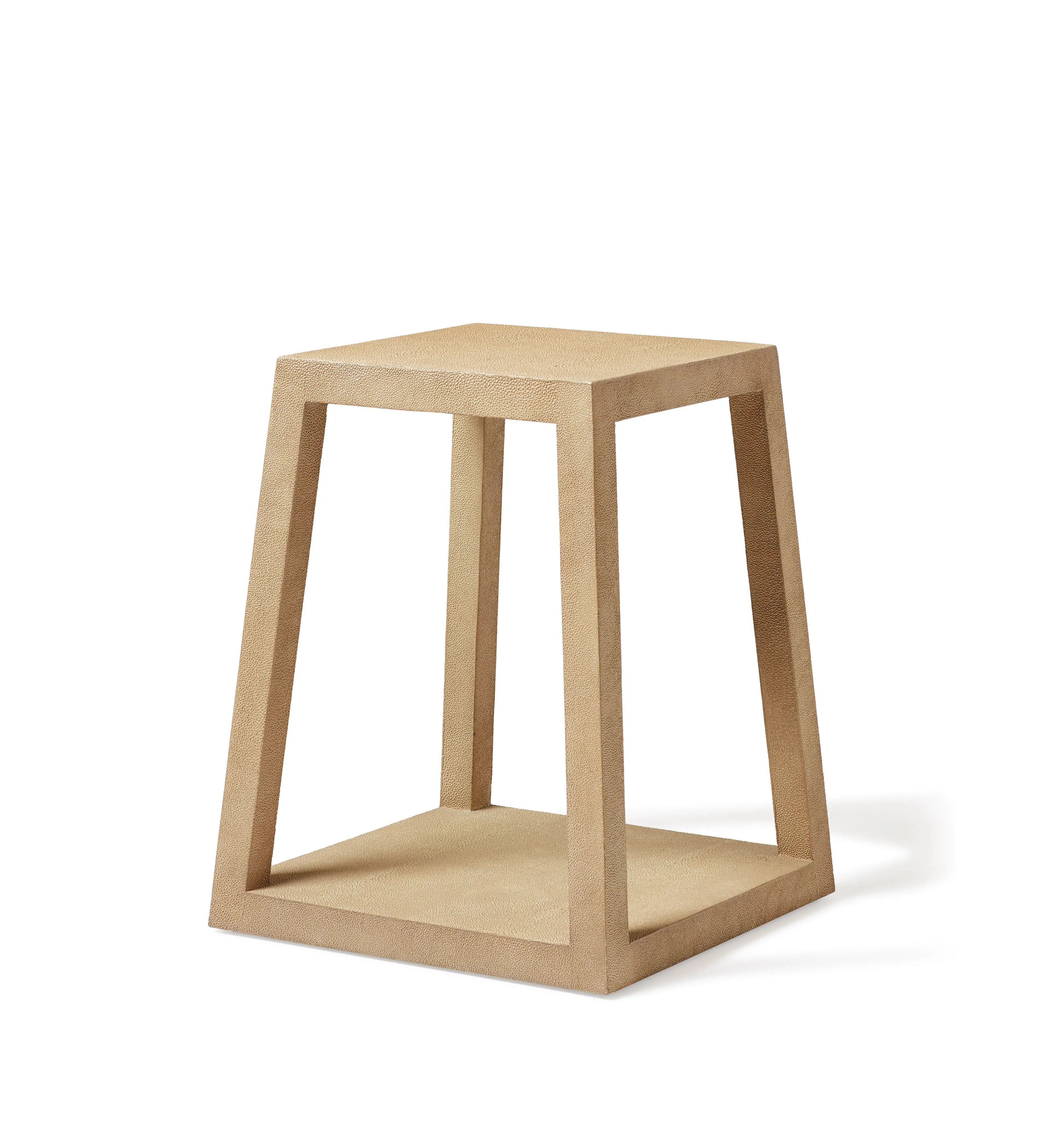 Trapezium Side Table - Oatmeal, Faux Shagreen