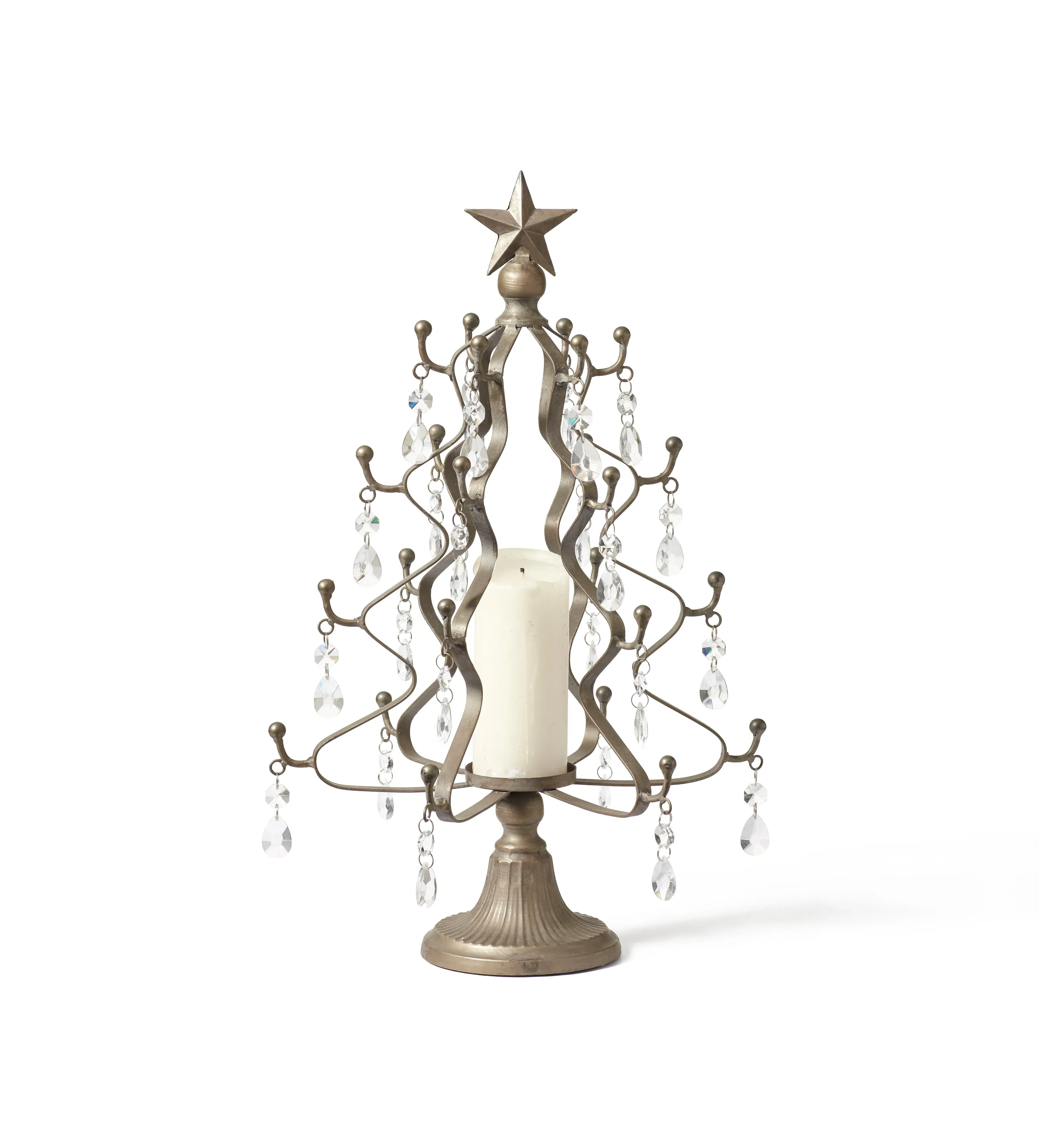 Tree-Shaped Candle Holder - Antique Bronze, Metal