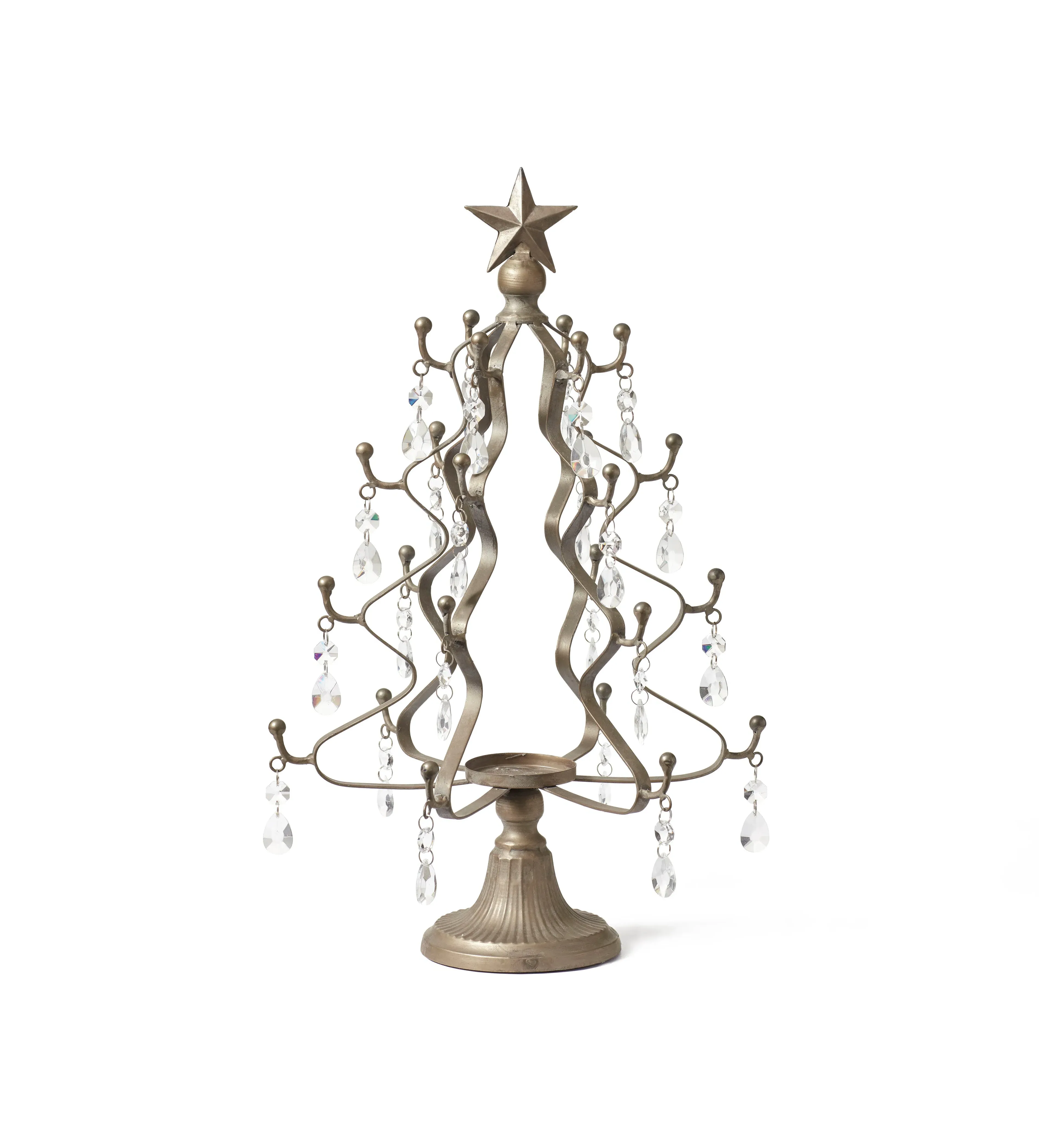 Tree-Shaped Candle Holder - Antique Bronze, Metal image