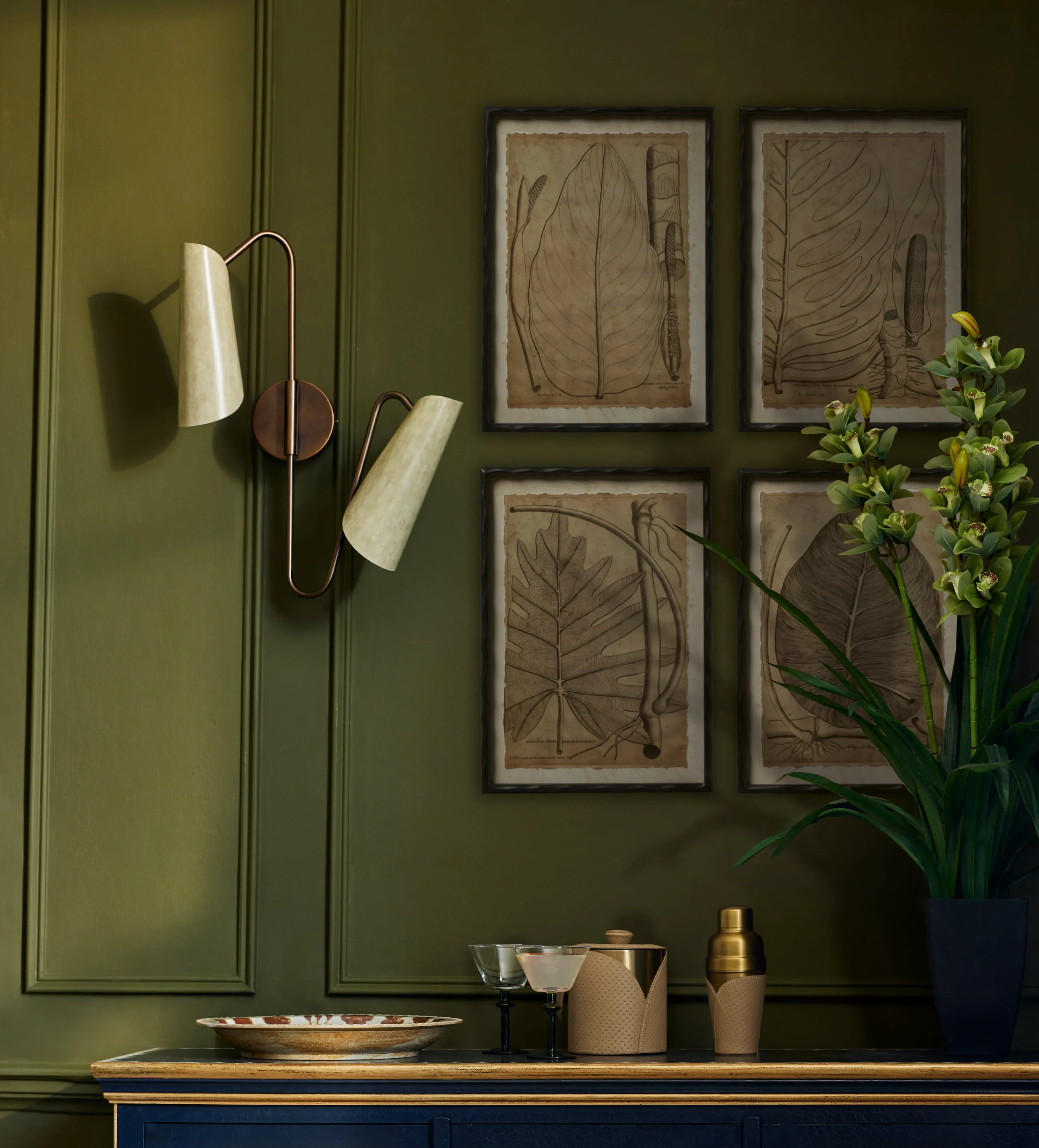 Twin Wall Light - Vellum, Metal