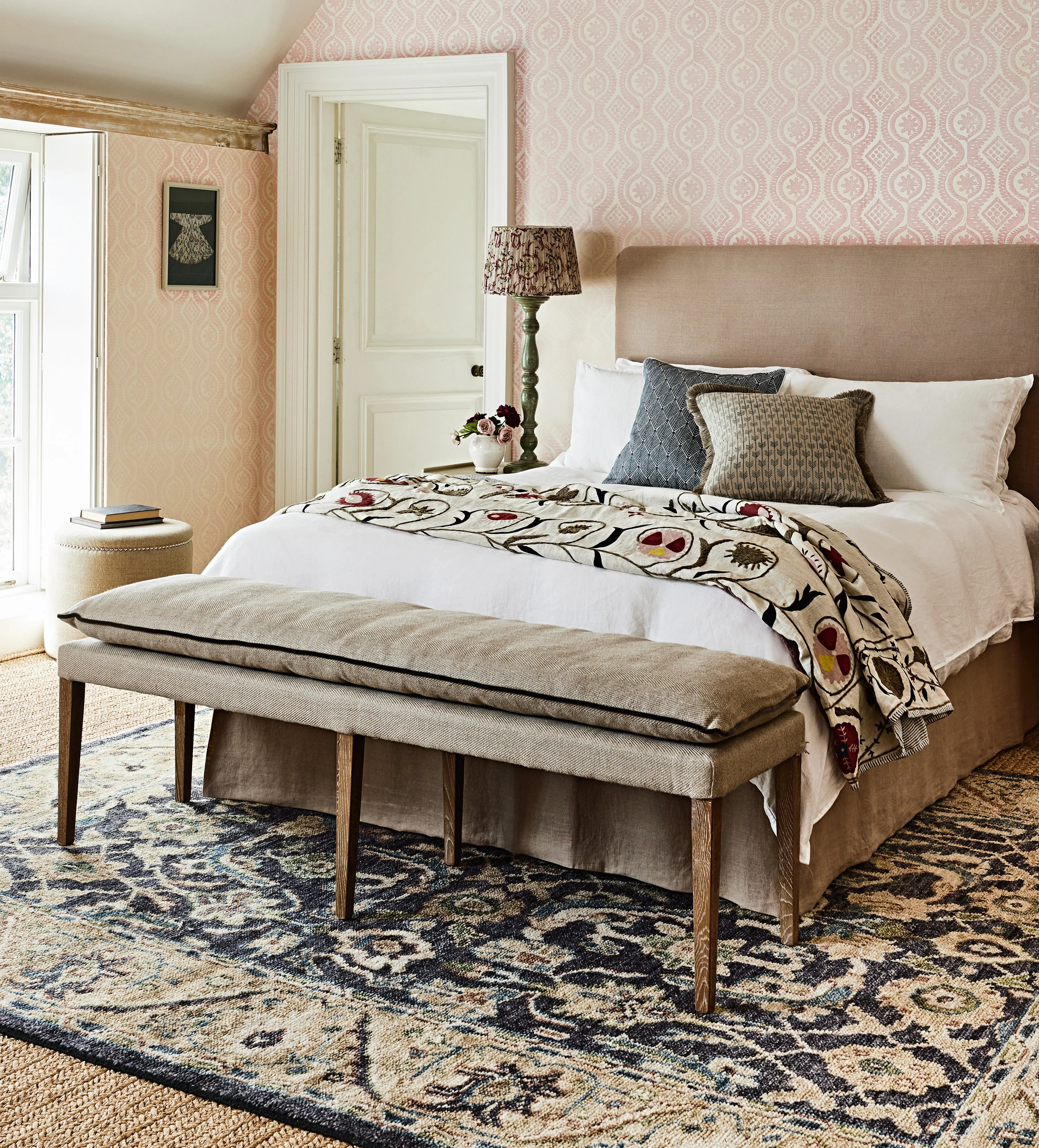 Upholstered Bench - Wild Oats, Linen