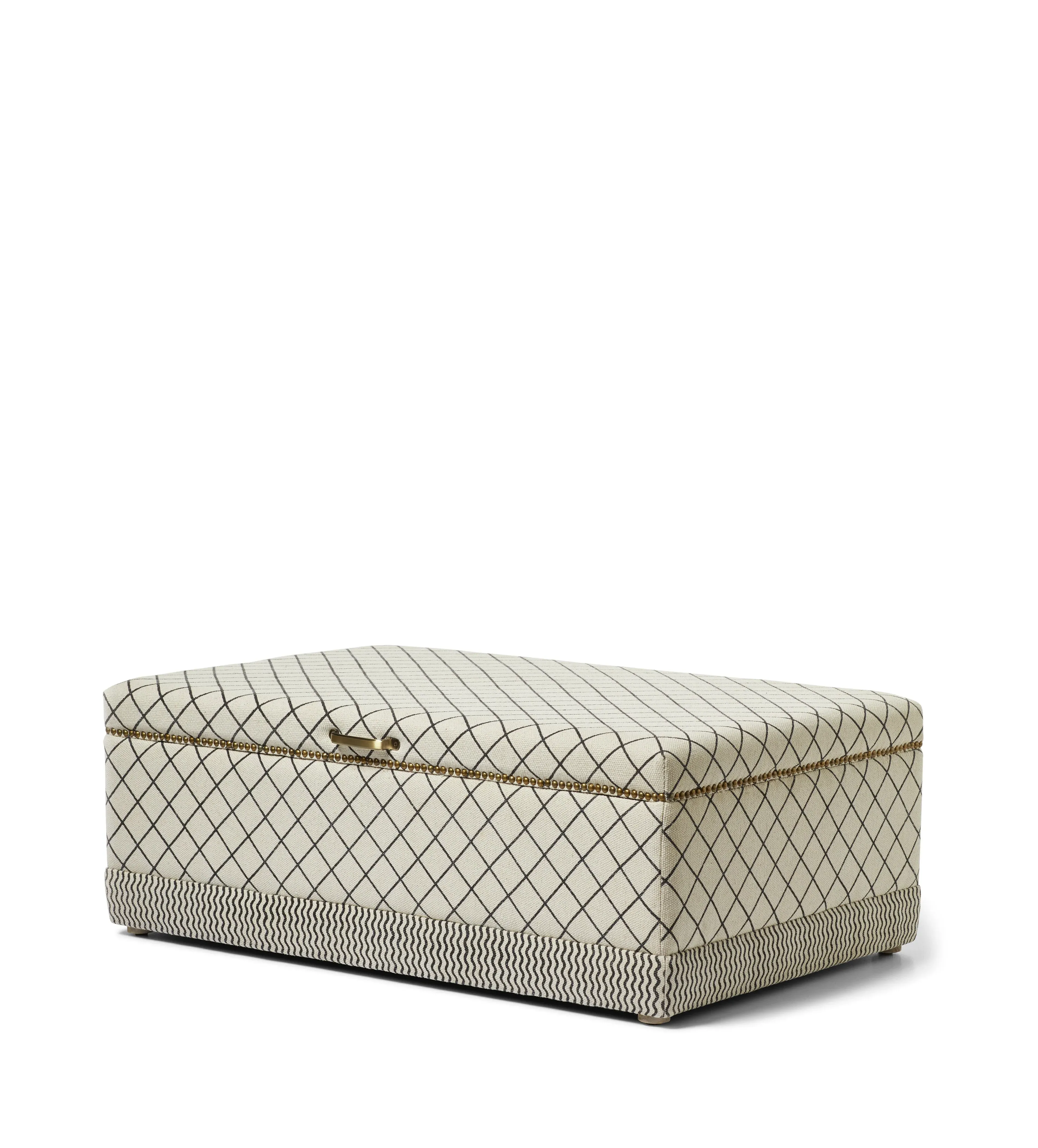 Upholstered Storage Ottoman - Monochrome, Cotton image
