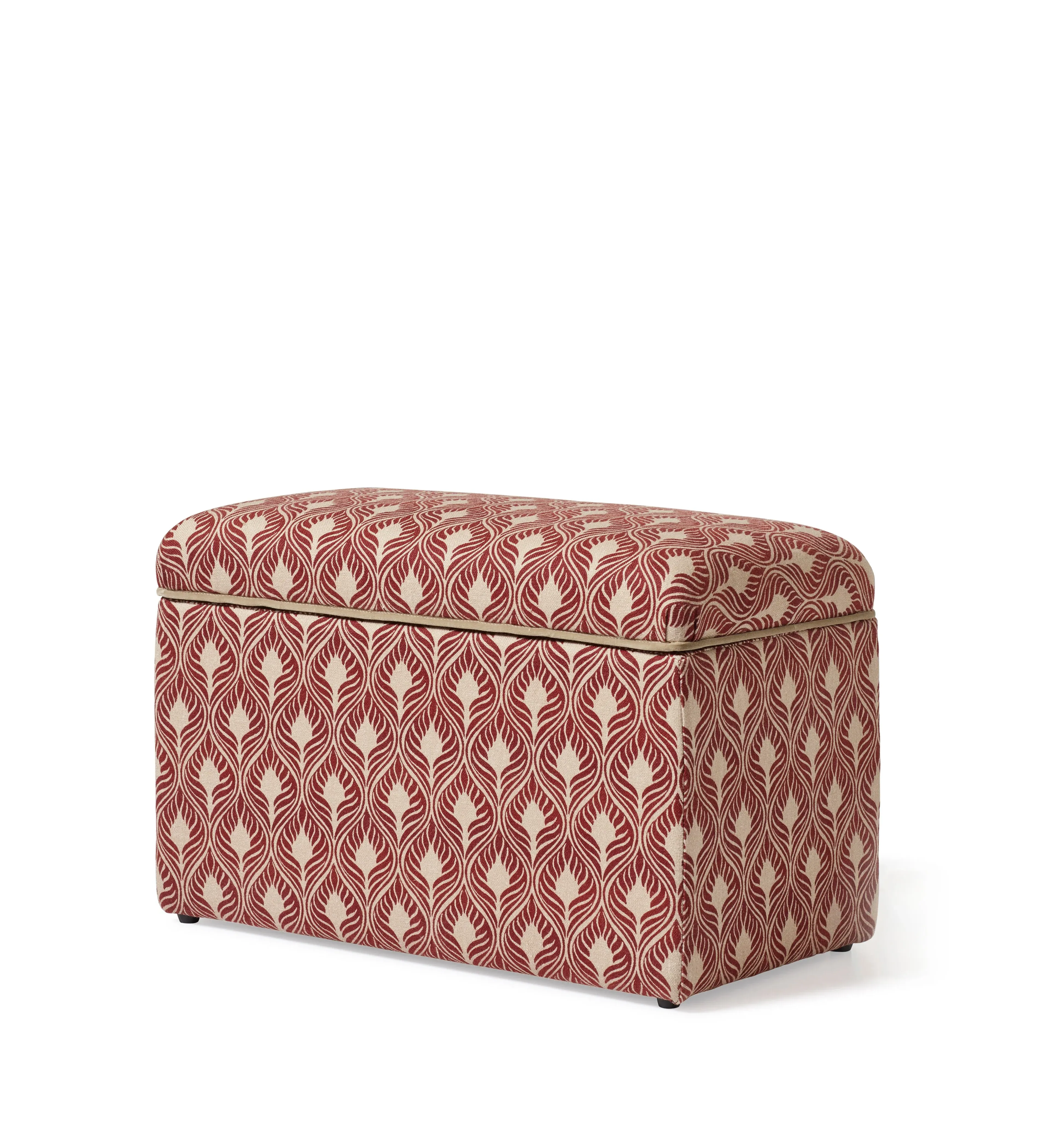 Upholstered Storage Trunk - Red Garnet, Linen