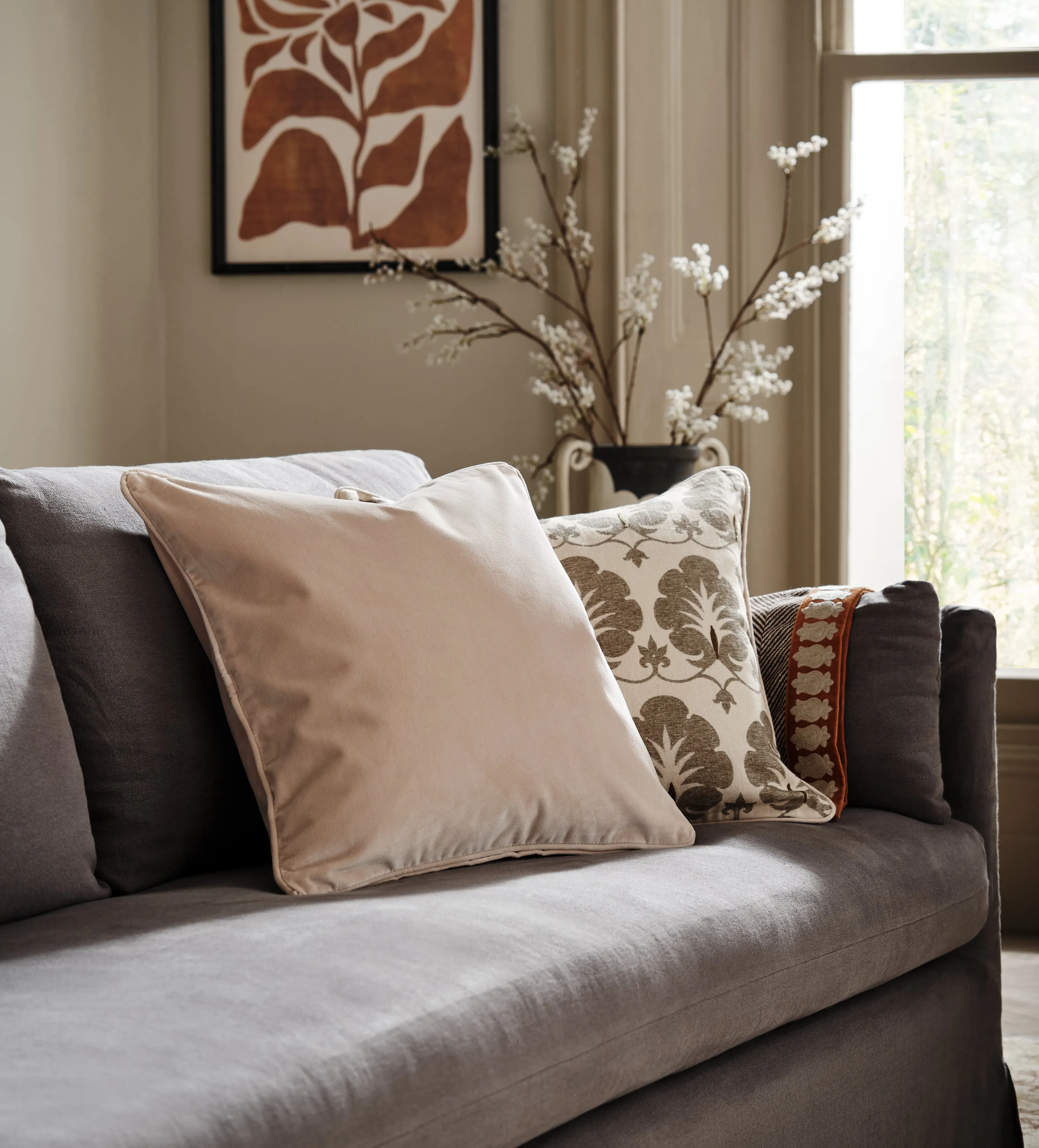 Velvet Cushion Cover - Old Rose, Polyester