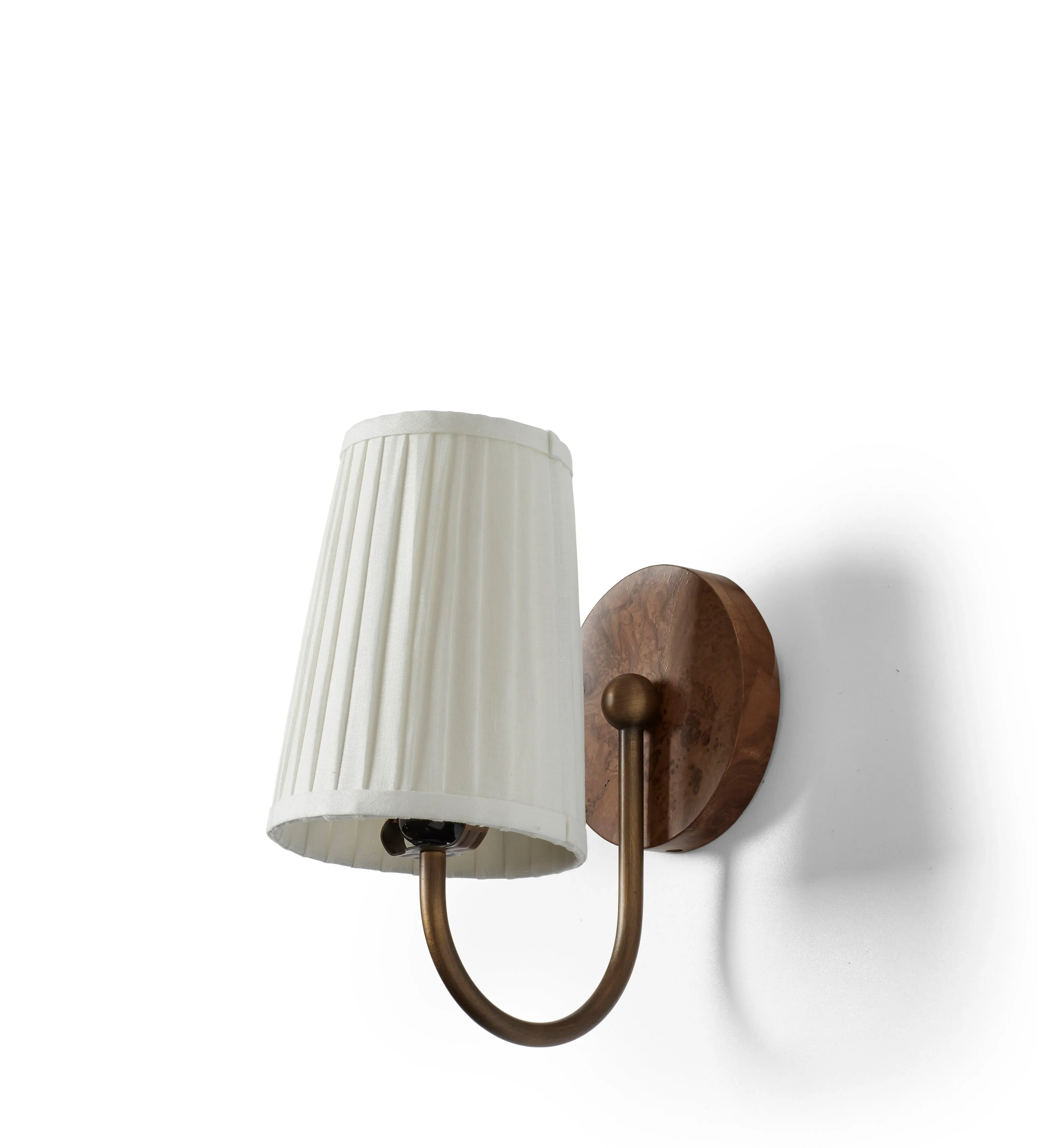 Wall Lamp with Shade - Warm Burl, Brass image