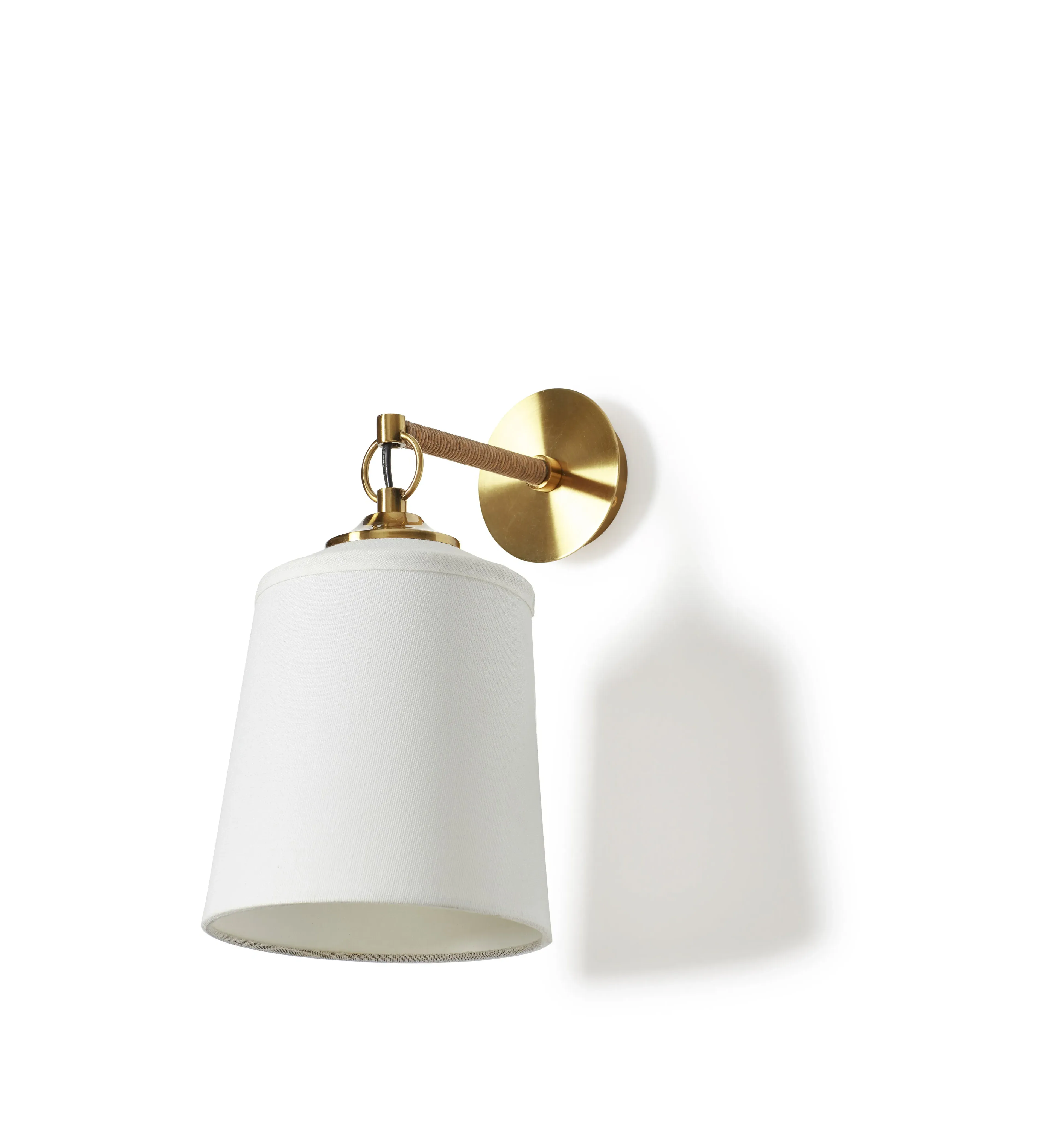 Wall Lamp with Shade - White, Rattan image