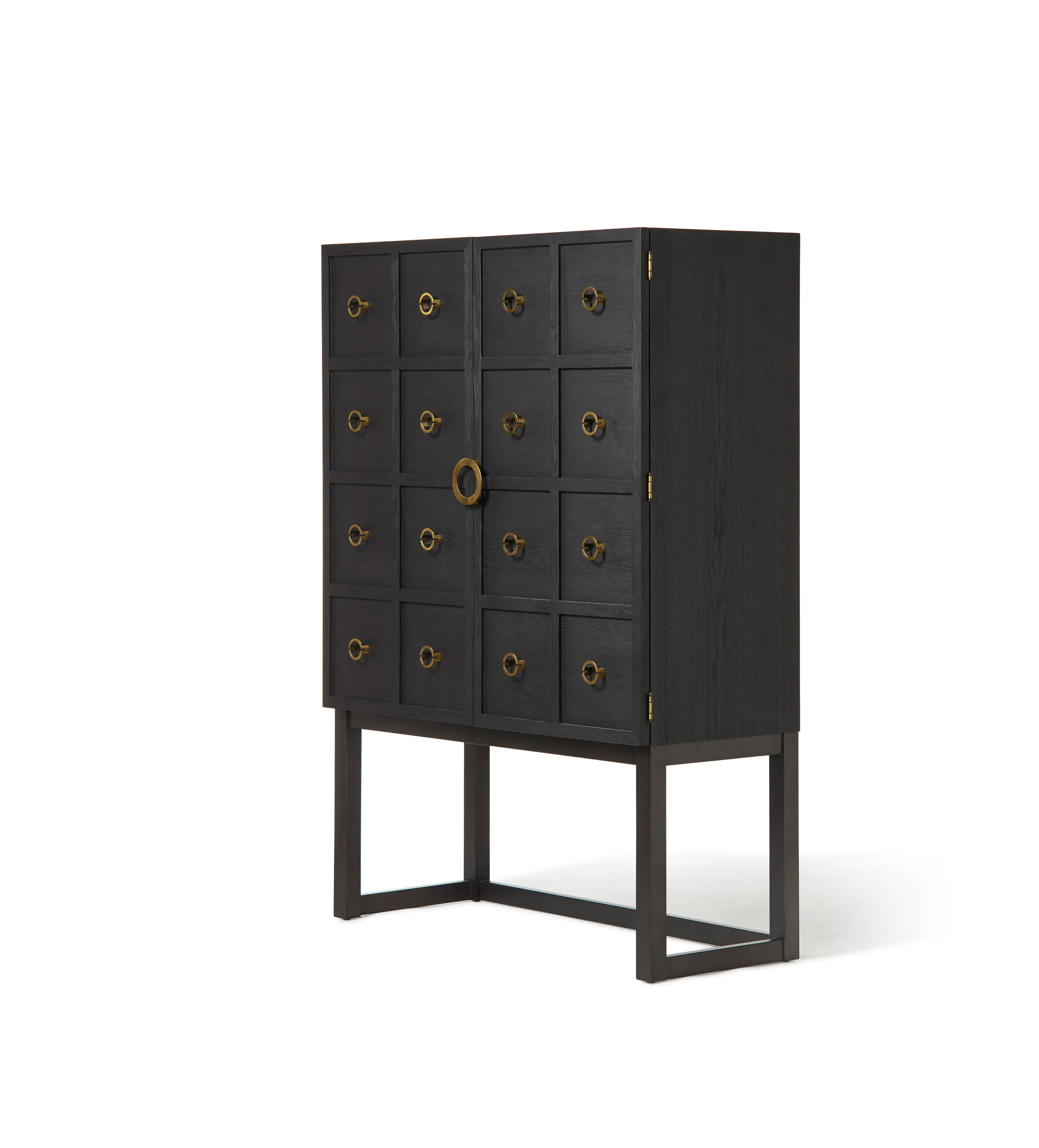 Wine Cabinet with Storage - Black, Oak image