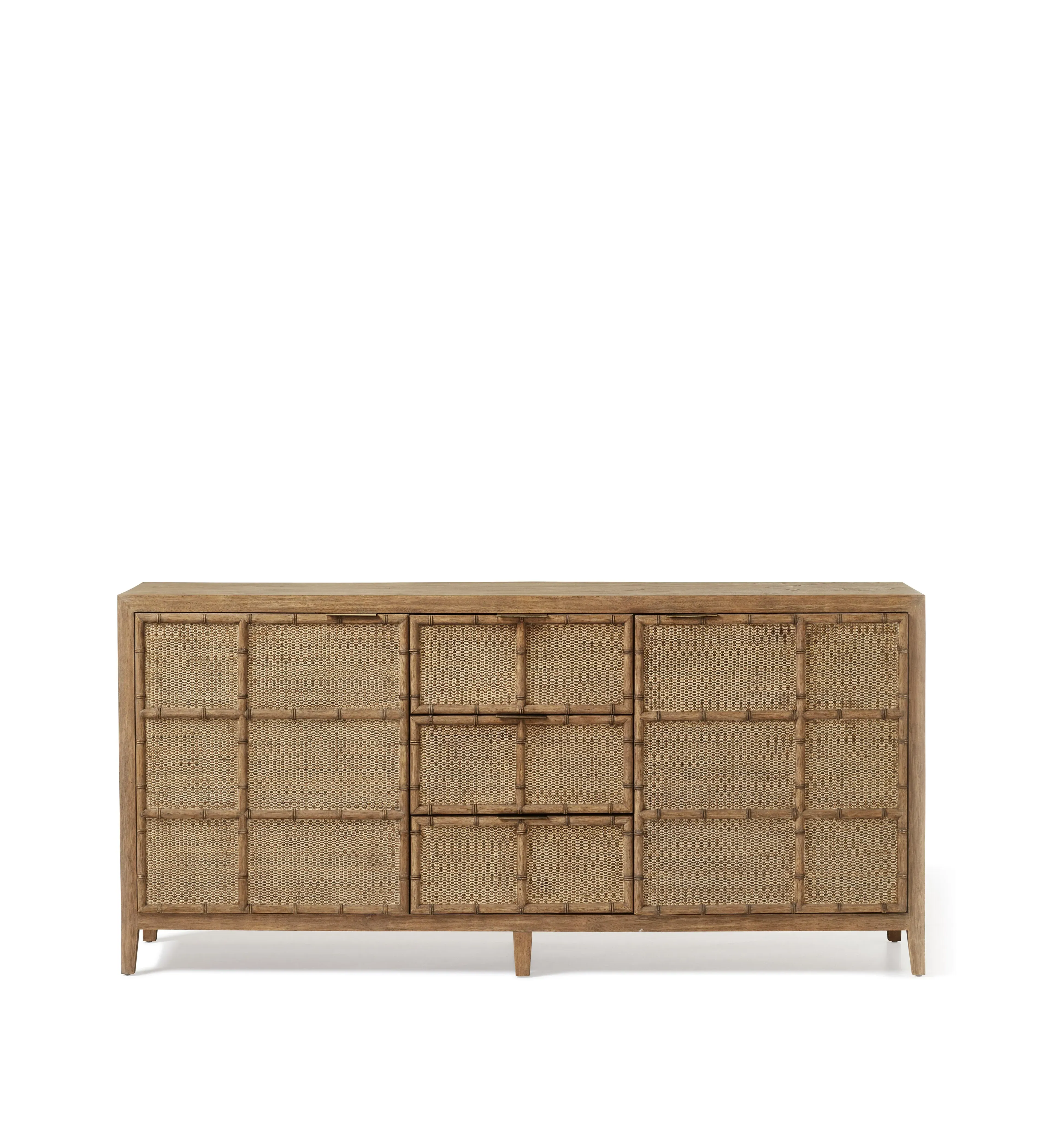 Woven Cane Sideboard - Natural, Wood