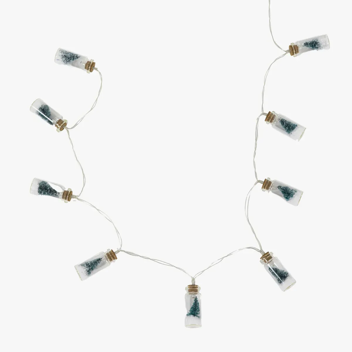 10-Light Mini Tree LED String - Green, Glass