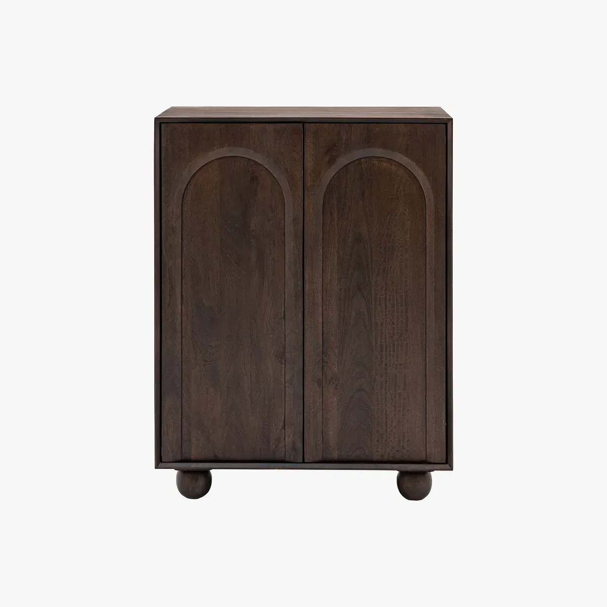 2-Door Cupboard with Arch Design - Dark Wood image
