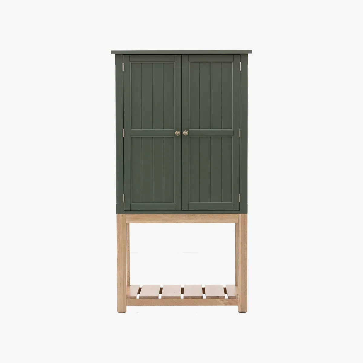 2-Door Cupboard with Shelves - Moss, Oak