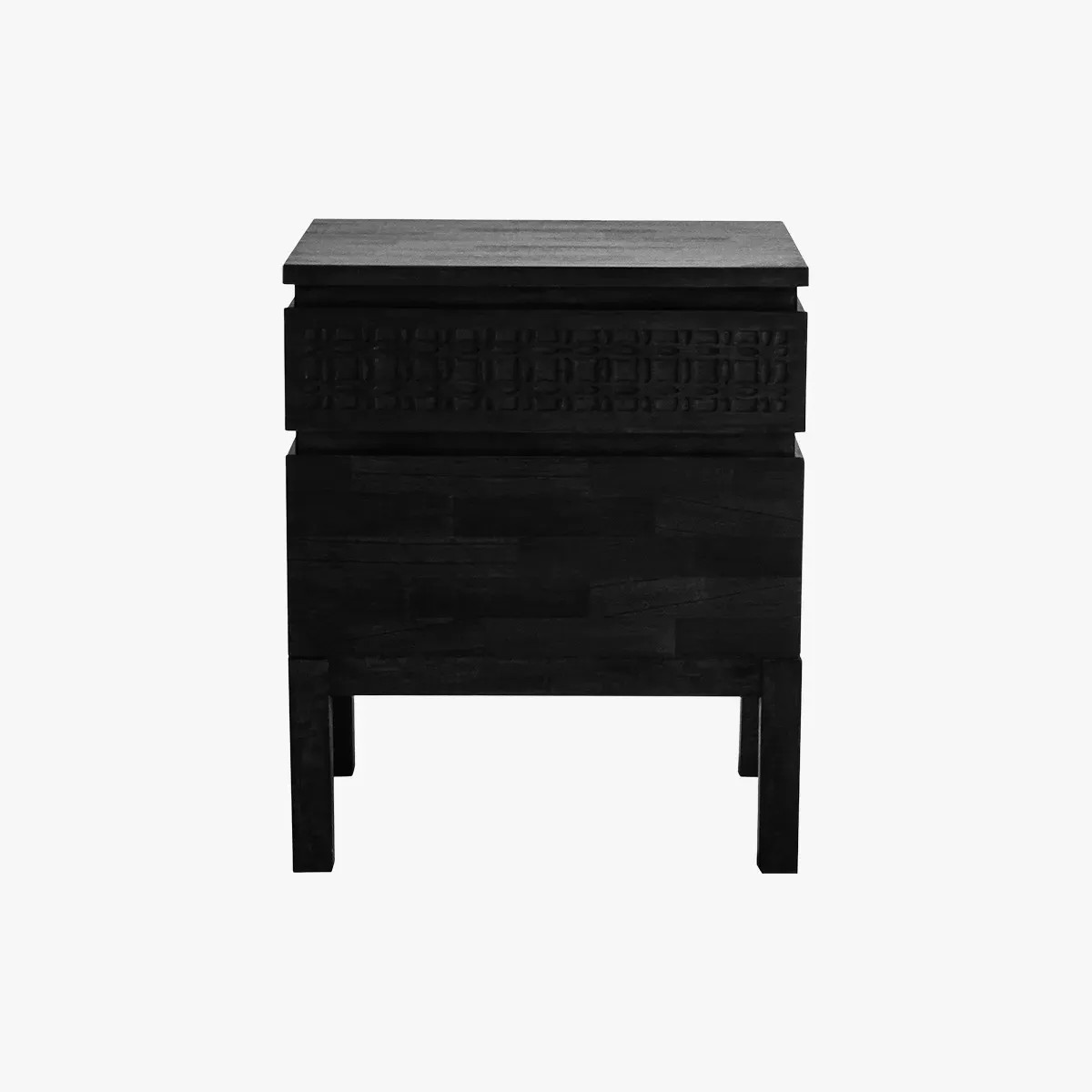 2-Drawer Bedside Table with Pattern - Charcoal image