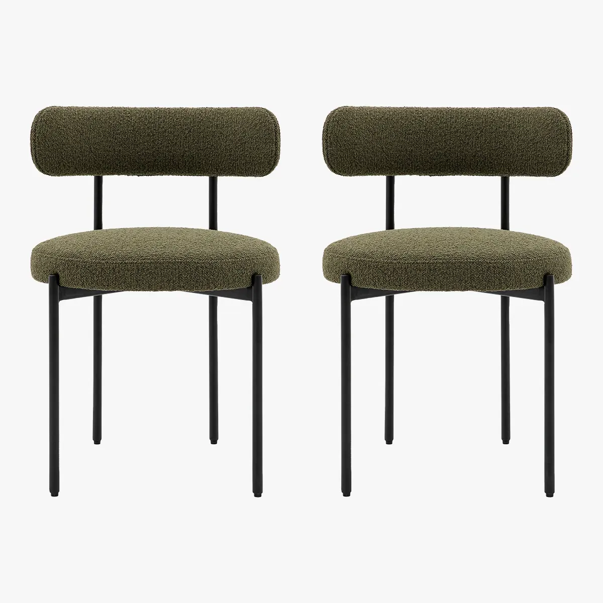 2-Pack Dining Chair Set - Green, Boucle image