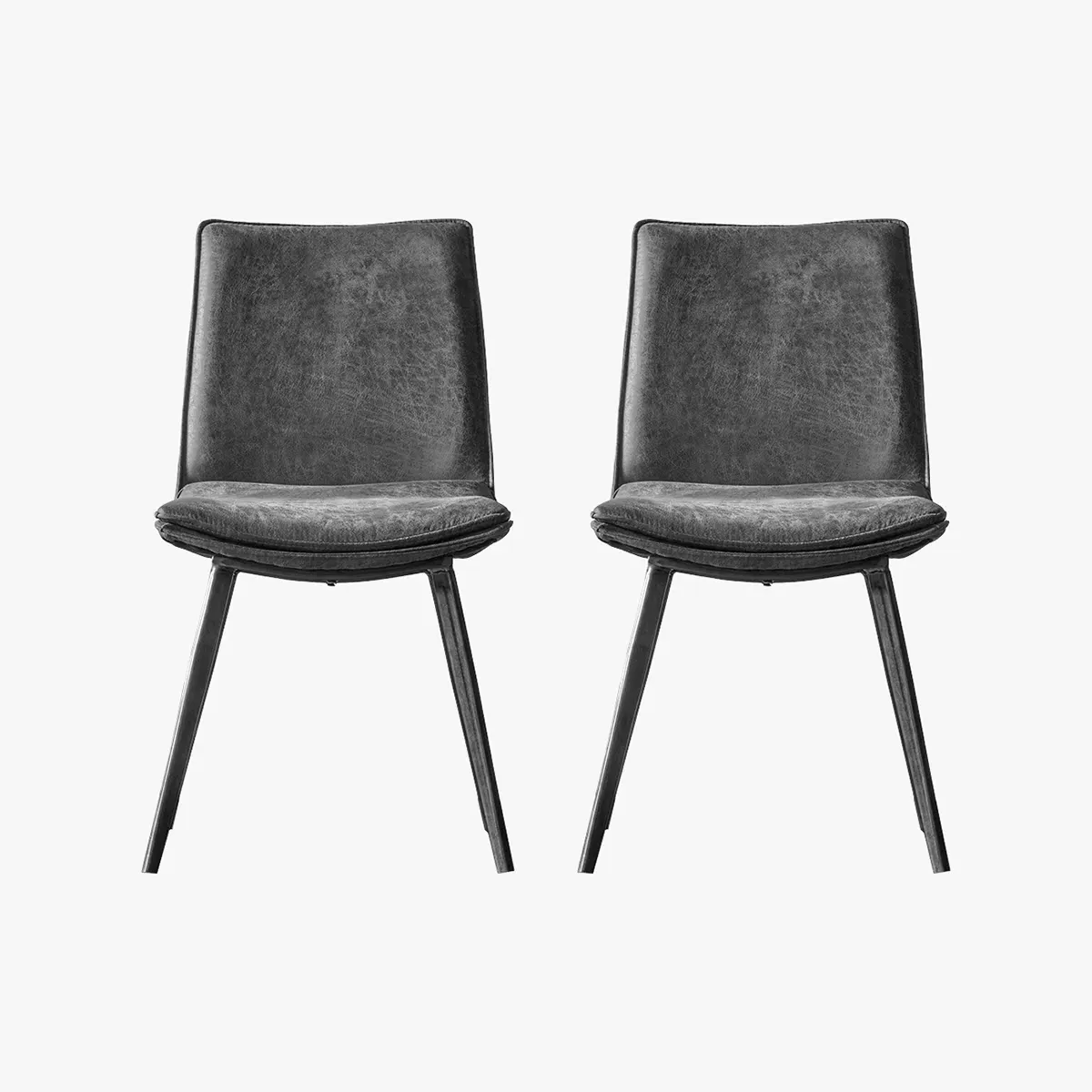 2-Piece Dining Chair Set - Black, Faux Leather image