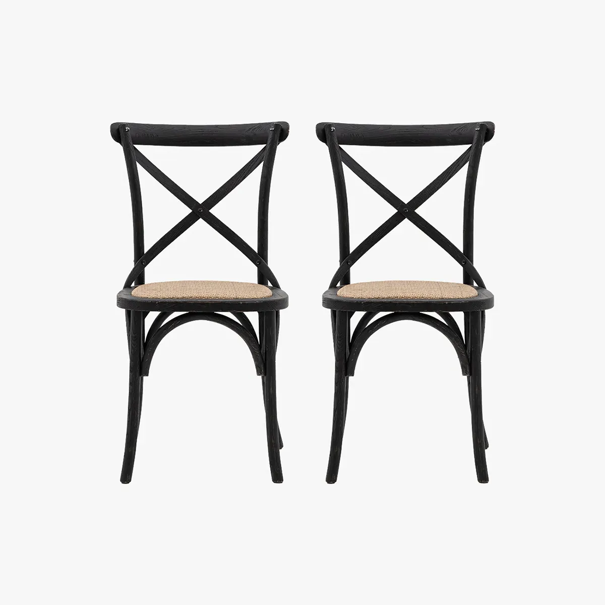 2-Piece Dining Chair Set - Black, Rattan image