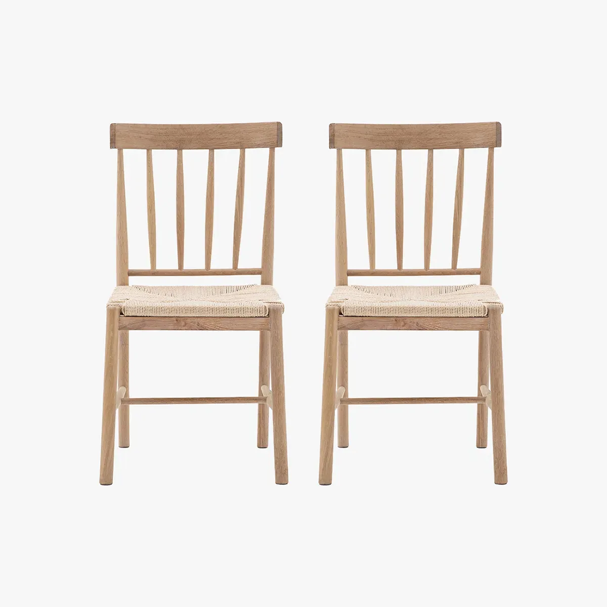 2-Piece Dining Chair Set - Natural, Oak