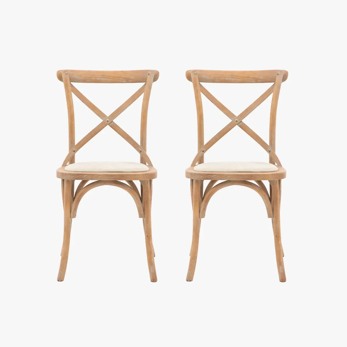 2-Piece Dining Chair Set - Natural, Oak