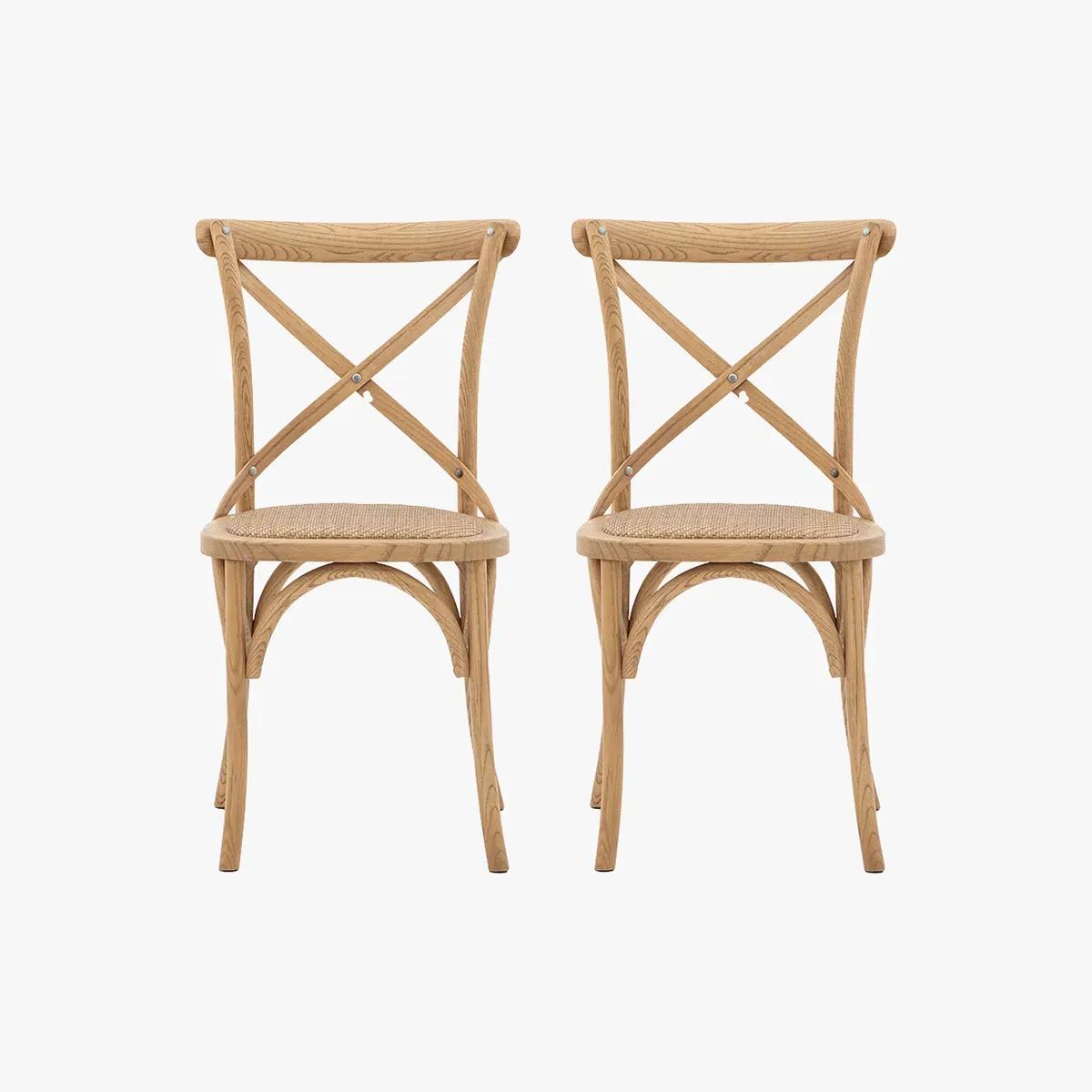 2-Piece Dining Chair Set - Natural, Rattan
