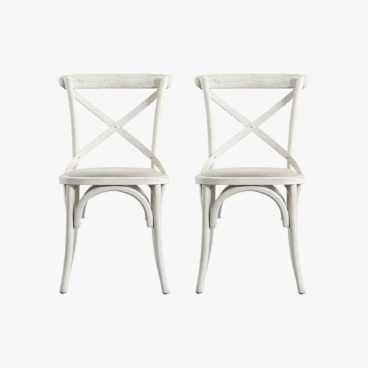 2-Piece Dining Chair Set - White, Oak image