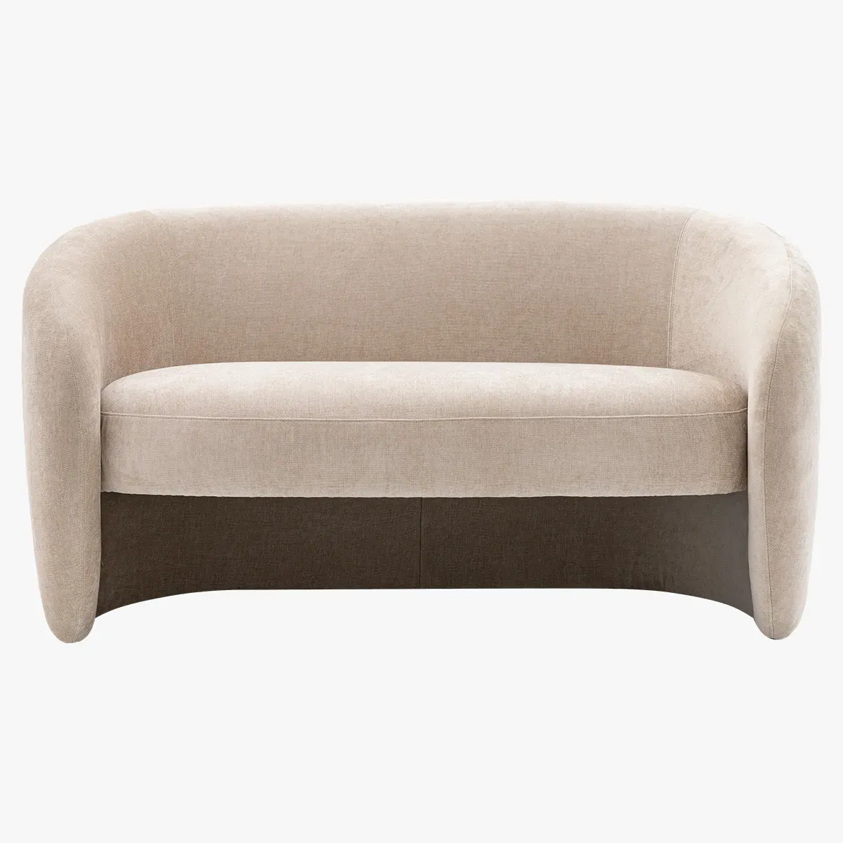 2-Seater Sofa with Curved Design - Cream image