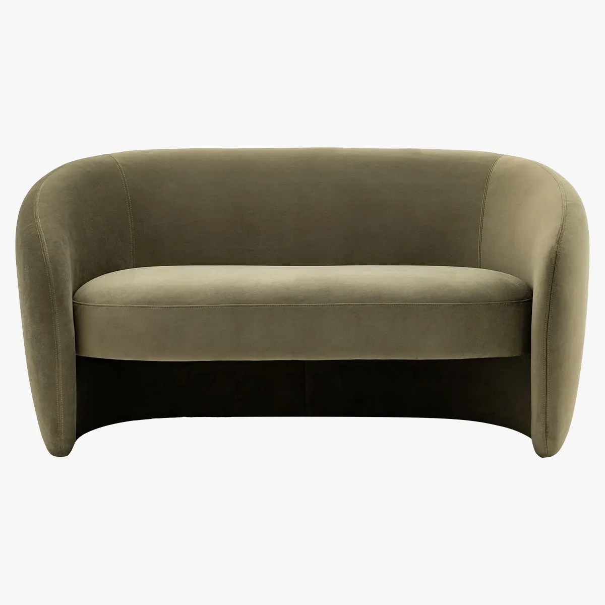 2-Seater Sofa with Curved Design - Moss Green