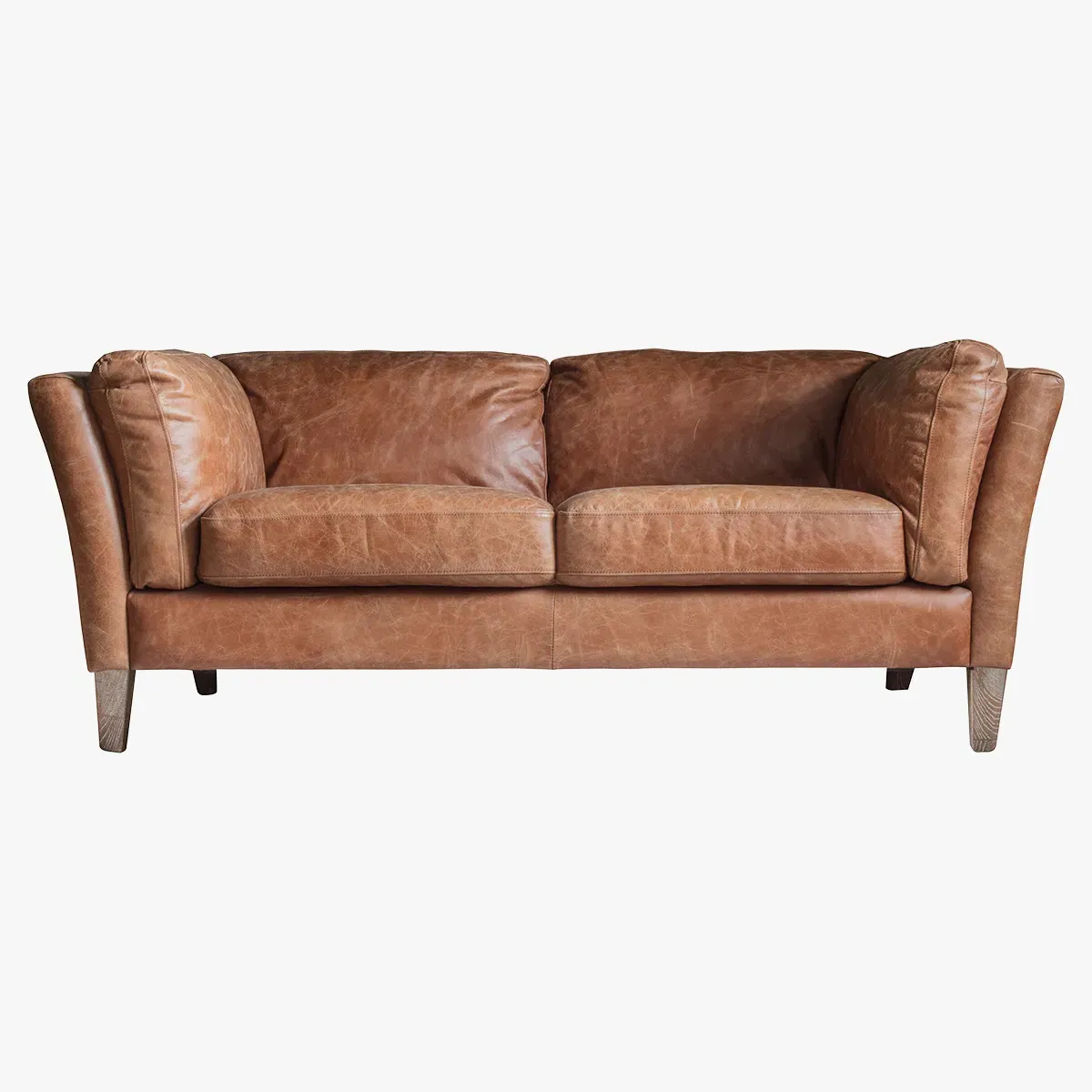 2-Seater Sofa with Tufted Detail - Brown, Leather image