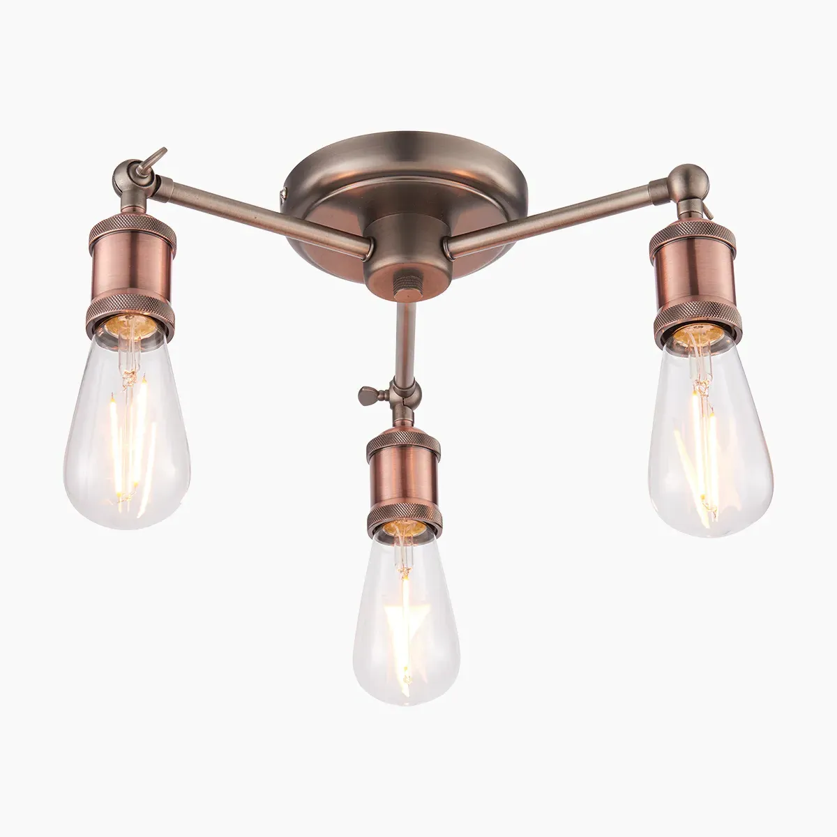3-Light Semi Flush Ceiling Light - Pewter image
