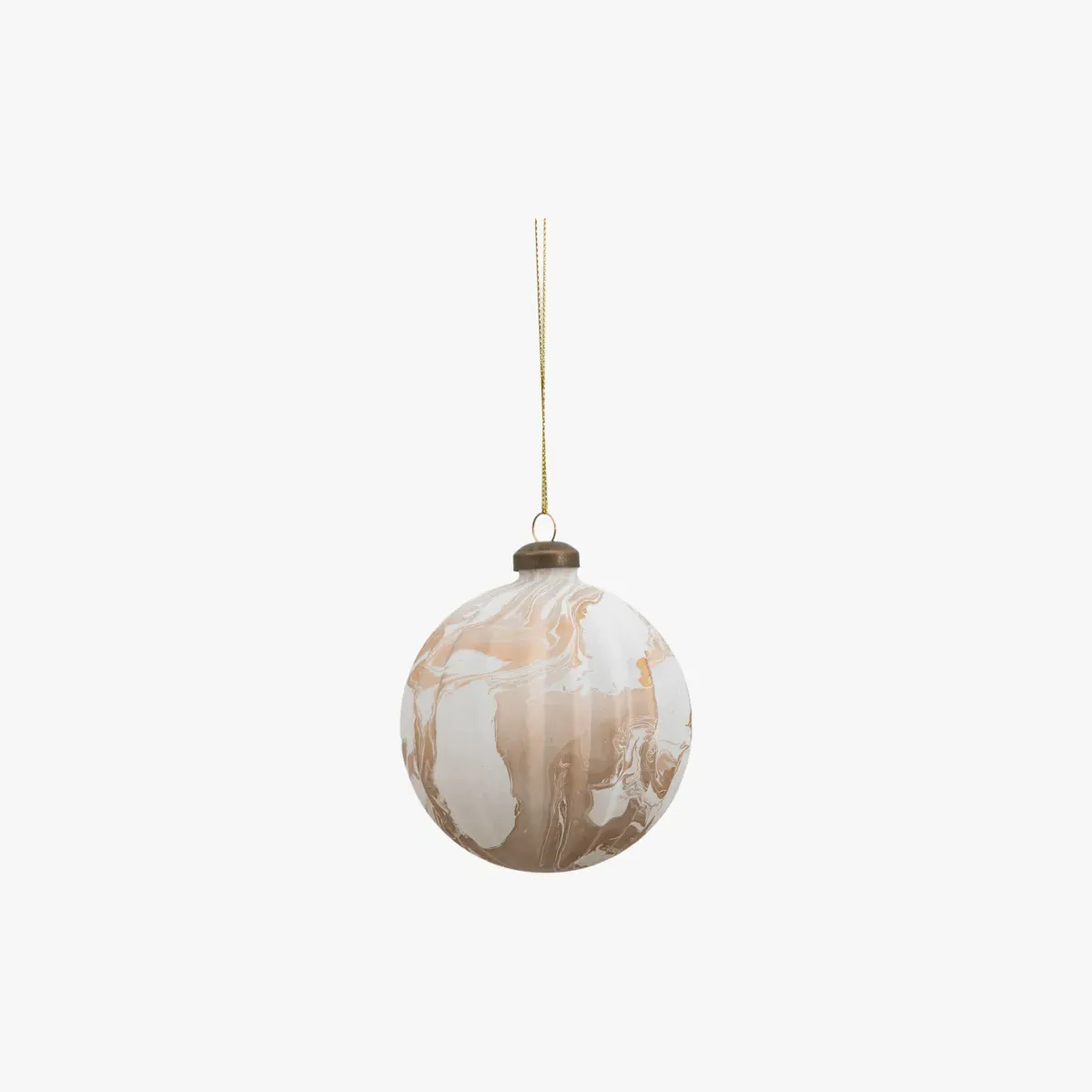 3-Piece Bauble Set Marbled Design - Bronze image
