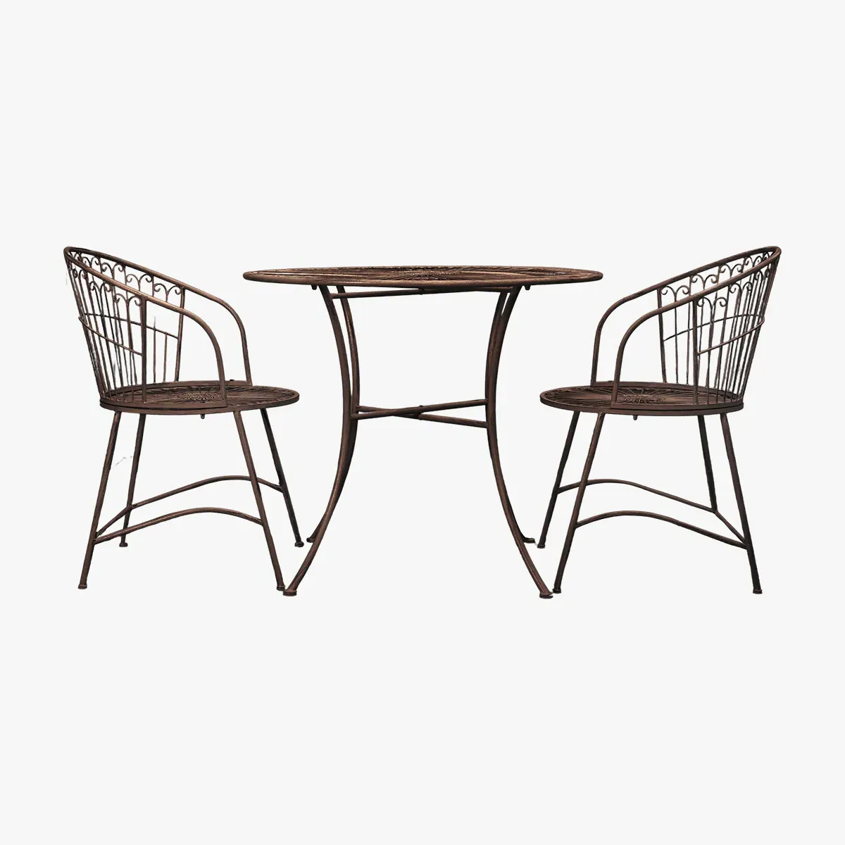 3-Piece Bistro Set with Curved Backs - Noir, Metal image
