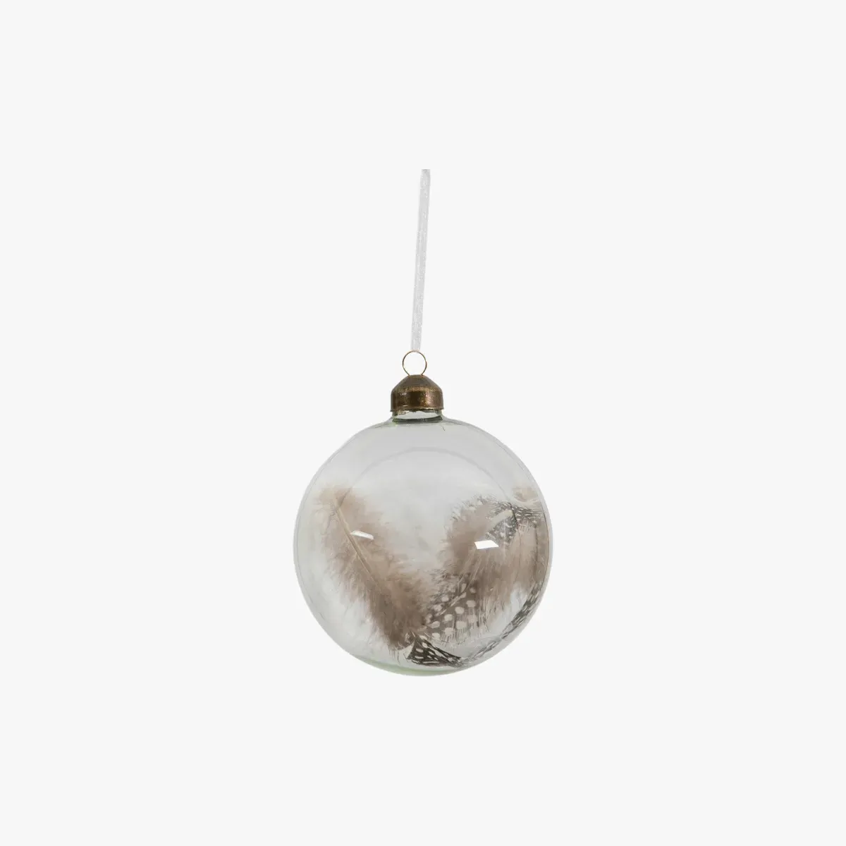 3-Piece Glass Bauble Set - White, Natural image