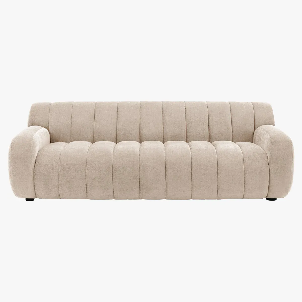 3-Seater Sofa with Curved Design - Cream image