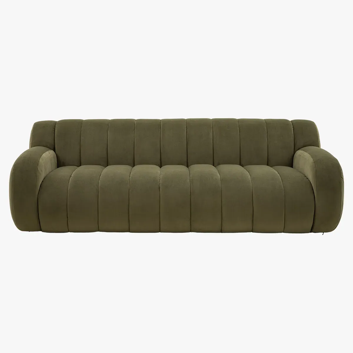 3-Seater Sofa with Curved Design - Moss