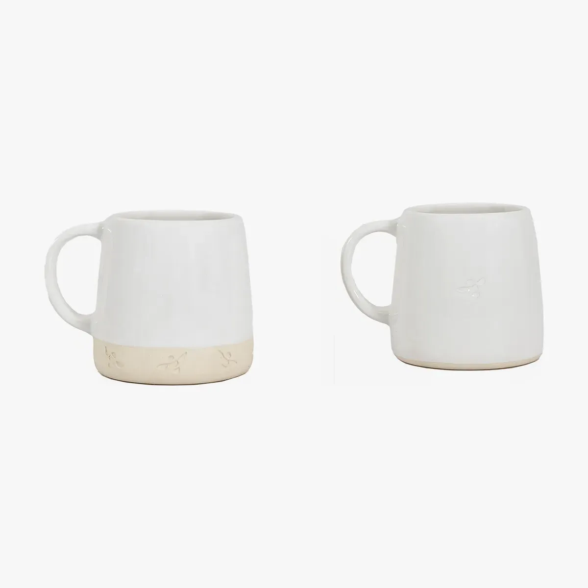 4-Piece Mug Set with Bee Design - White image