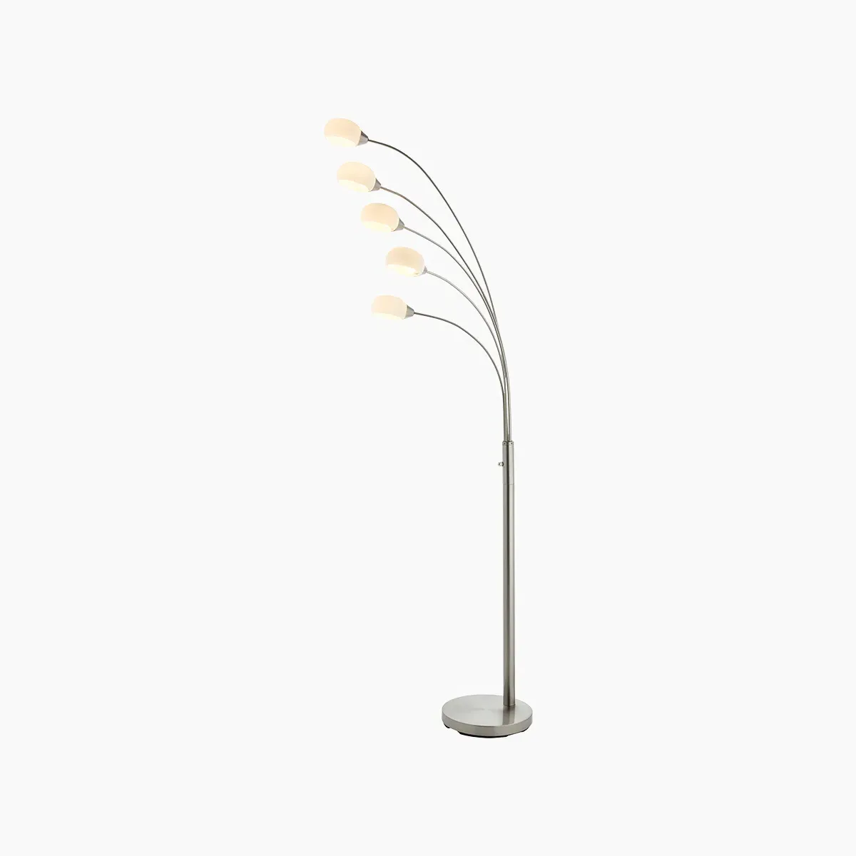 5-Arm Floor Lamp with LED - Silver, Metal