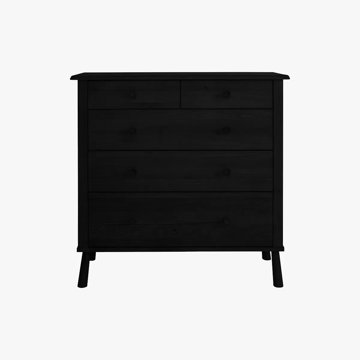 5-Drawer Chest of Drawers - Black, Oak image