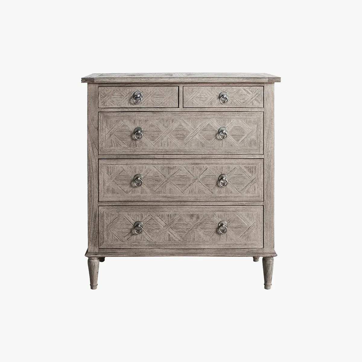 5-Drawer Chest with Marquetry - Beige, Wood image