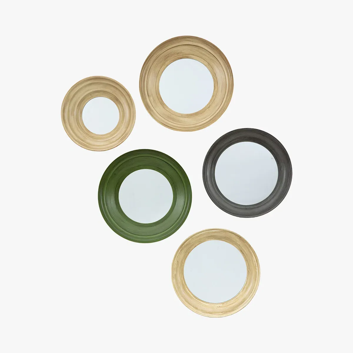 5-Piece Round Mirror Set - Mixed Sizes