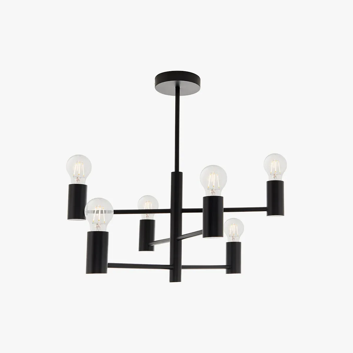 6-Branch Chandelier - Black, Matte Finish image