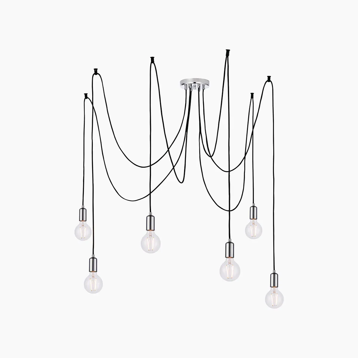 6-Light Multi-Pendant Light - Chrome
