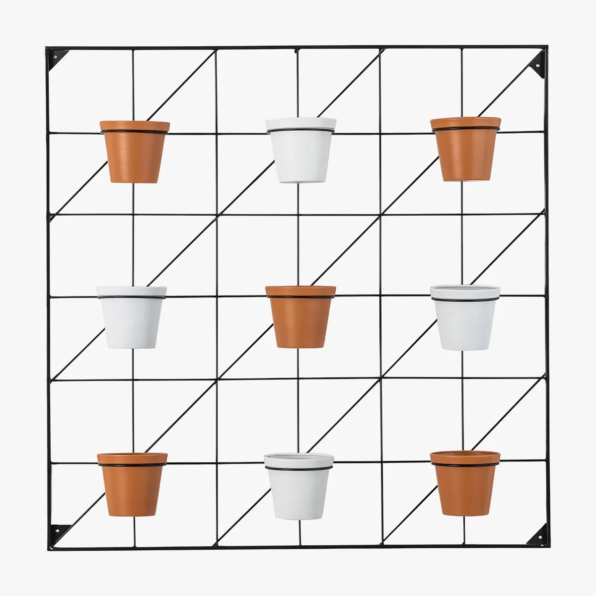 9-Piece Wall Planter Set - Terracotta, Metal