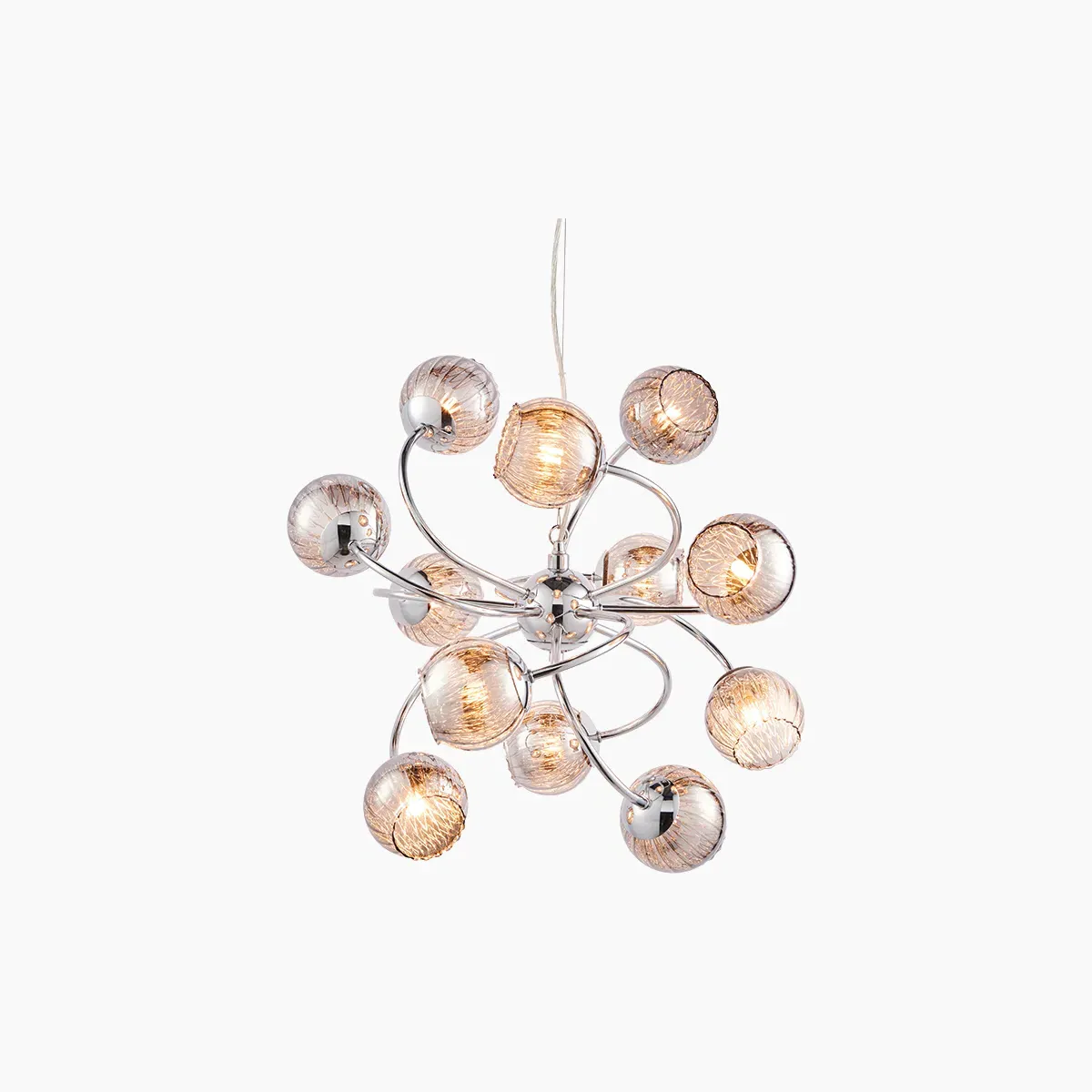 Accent Chandelier with Glass Baubles - Chrome image